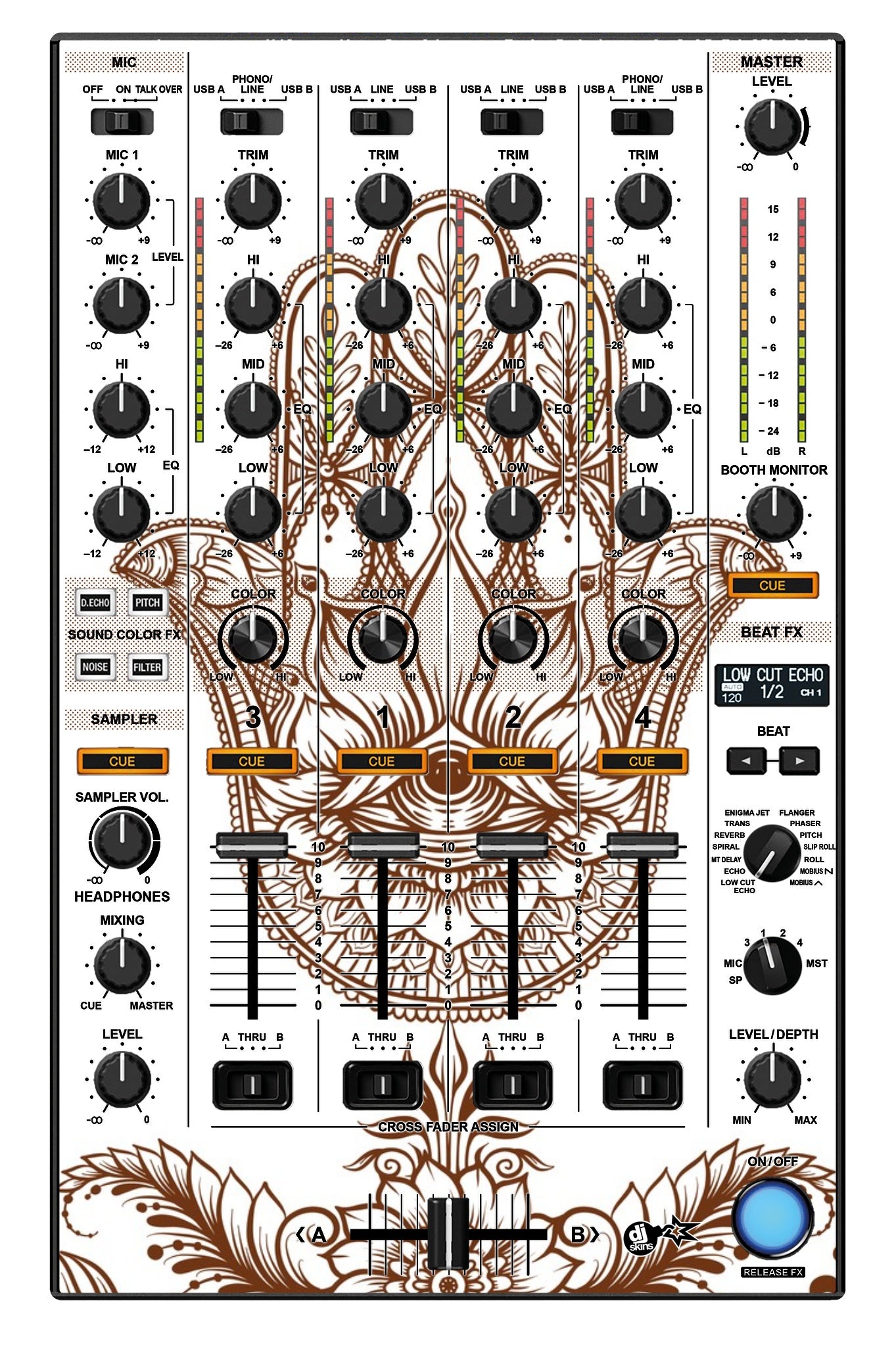 Pioneer DJ DDJ 1000 MIXER Skin Henna Classic