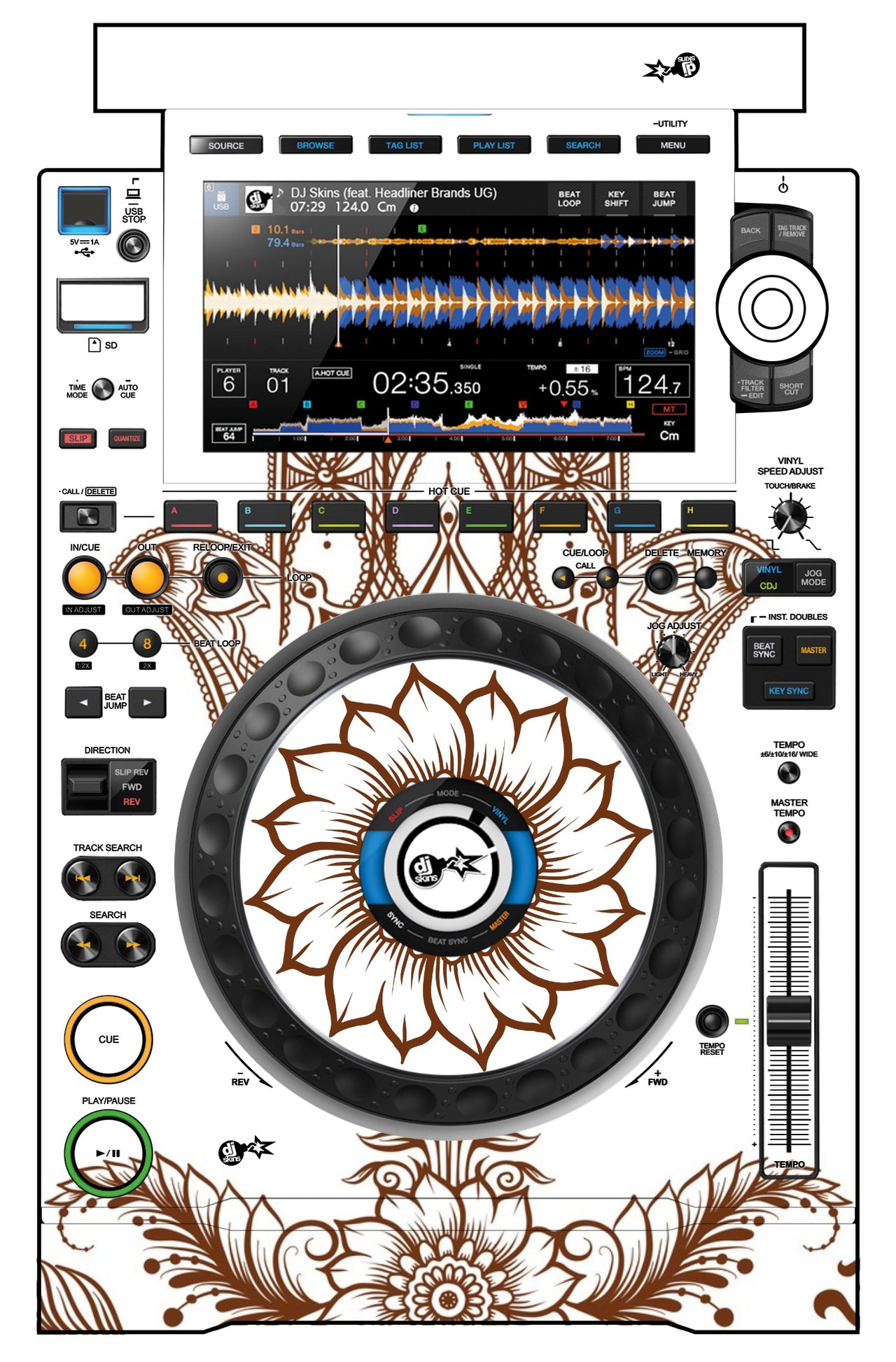Pioneer DJ CDJ 3000 Skin Henna Classic