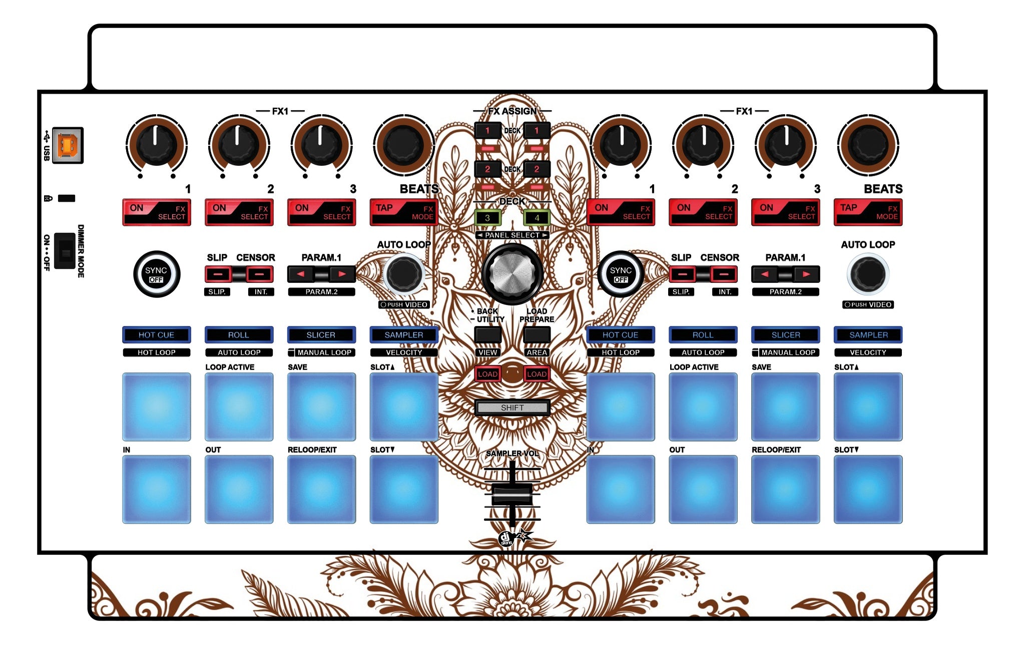 Pioneer DJ DDJ SP 1 Skin Henna Classic