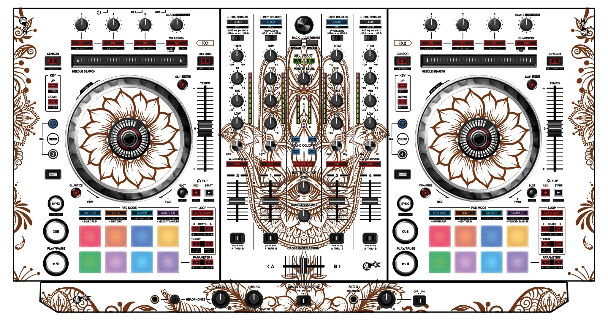 Pioneer DJ DDJ SX 3 Skin Henna Classic