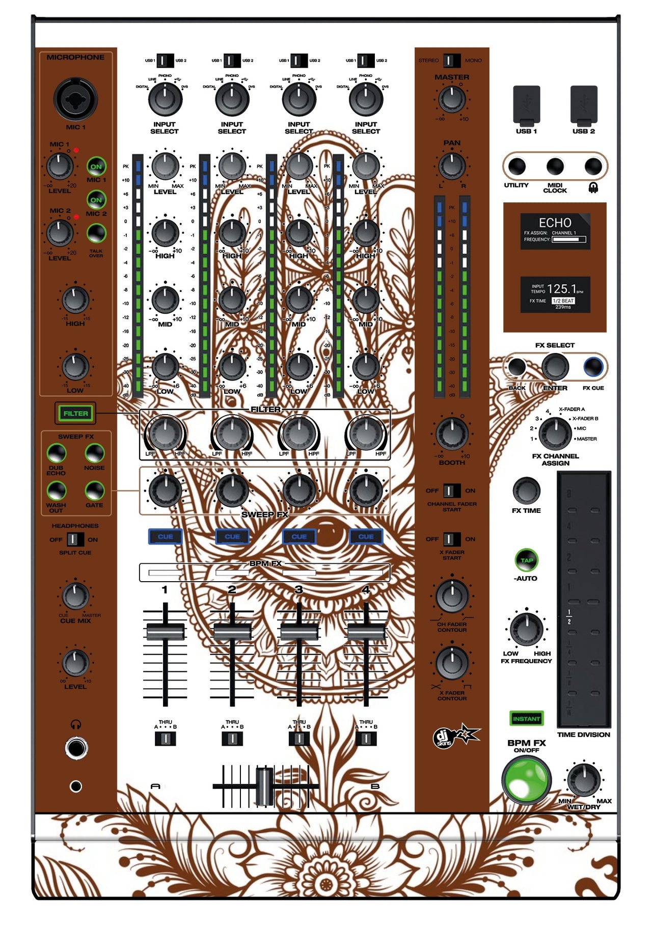 Denon DJ X 1800 Skin Henna Classic