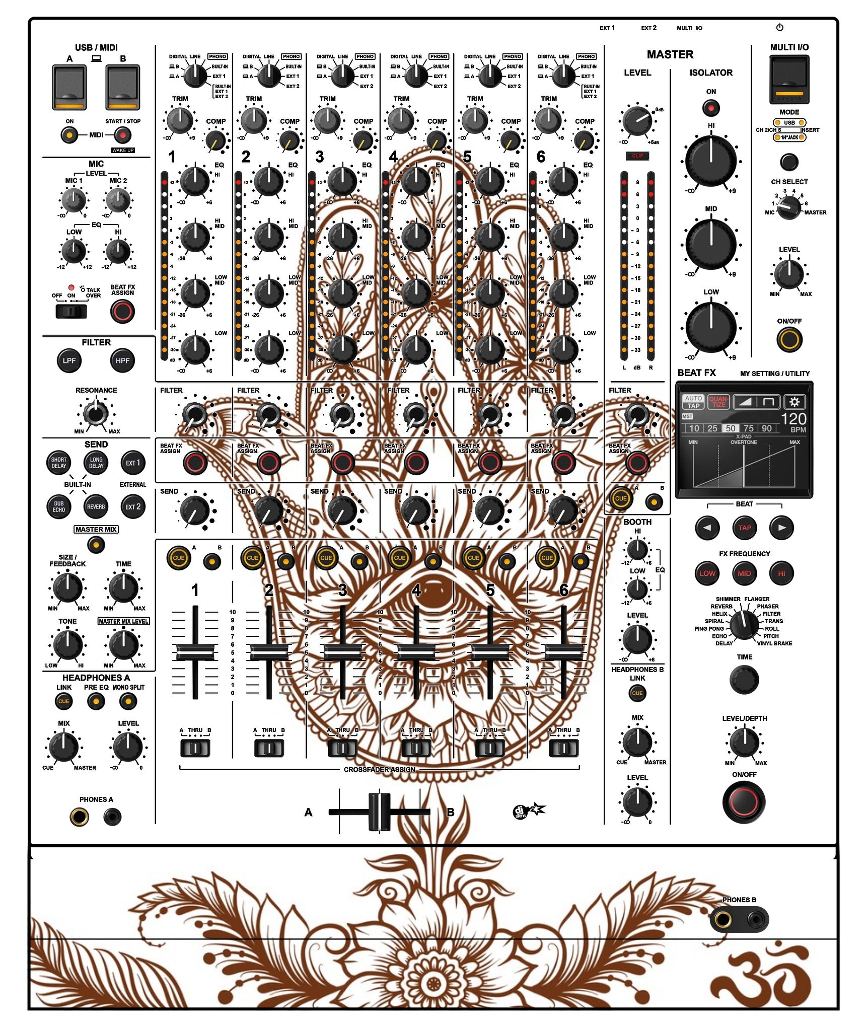 Pioneer DJ DJM V10 Skin Henna Classic