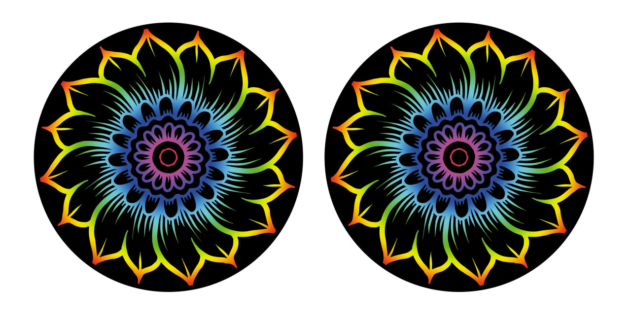 Universal Vinyl Labelsticker (12.5 cm - LARGE) Skin Henna Rainbow