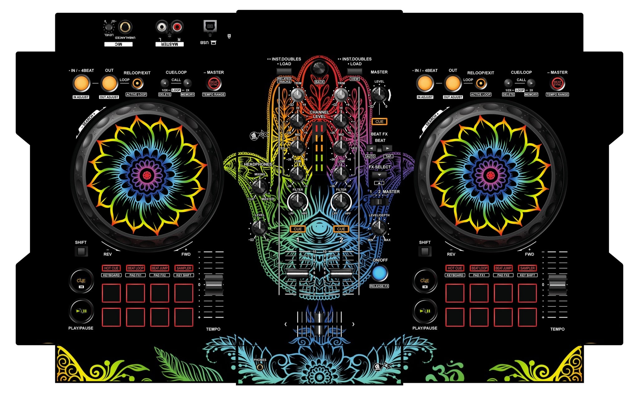 Pioneer DJ DDJ 400 Skin Henna Rainbow