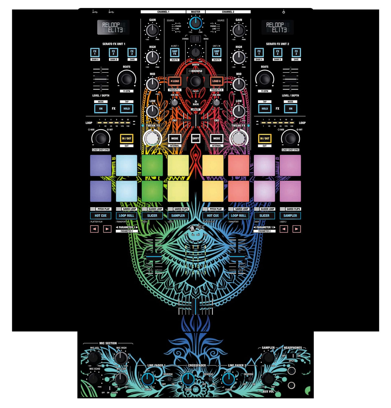Reloop Elite Skin Henna Rainbow