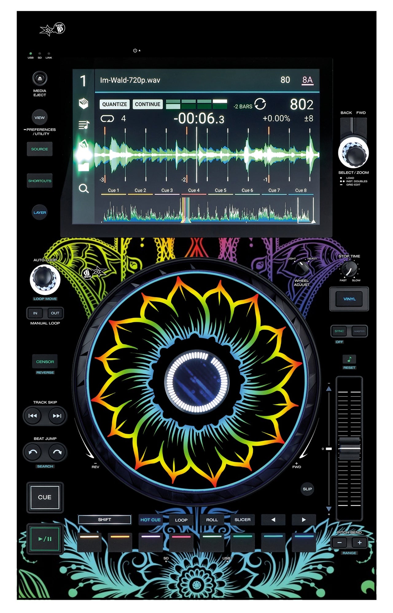 Denon DJ SC 6000 Skin Henna Rainbow