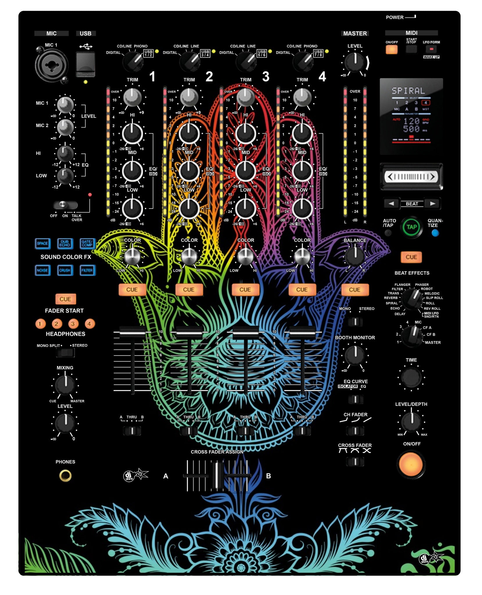 Pioneer DJ DJM 900 NEXUS Skin Henna Rainbow