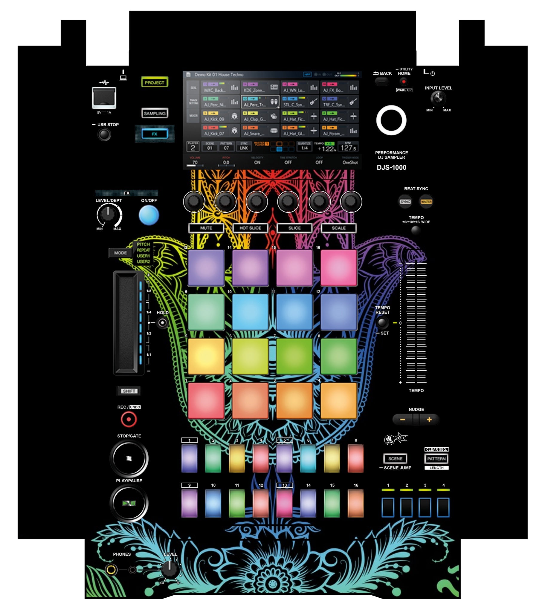 Pioneer DJ DJS 1000 Skin Henna Rainbow