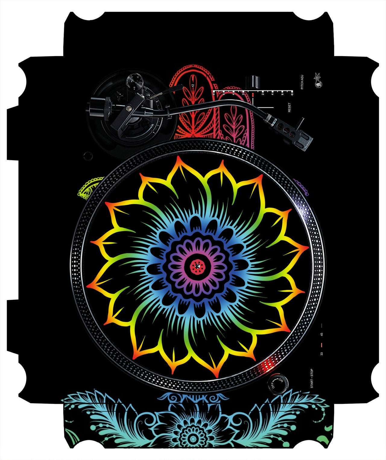 Technics 1200 / 1210 MK7 VERTICAL Skin Henna Rainbow