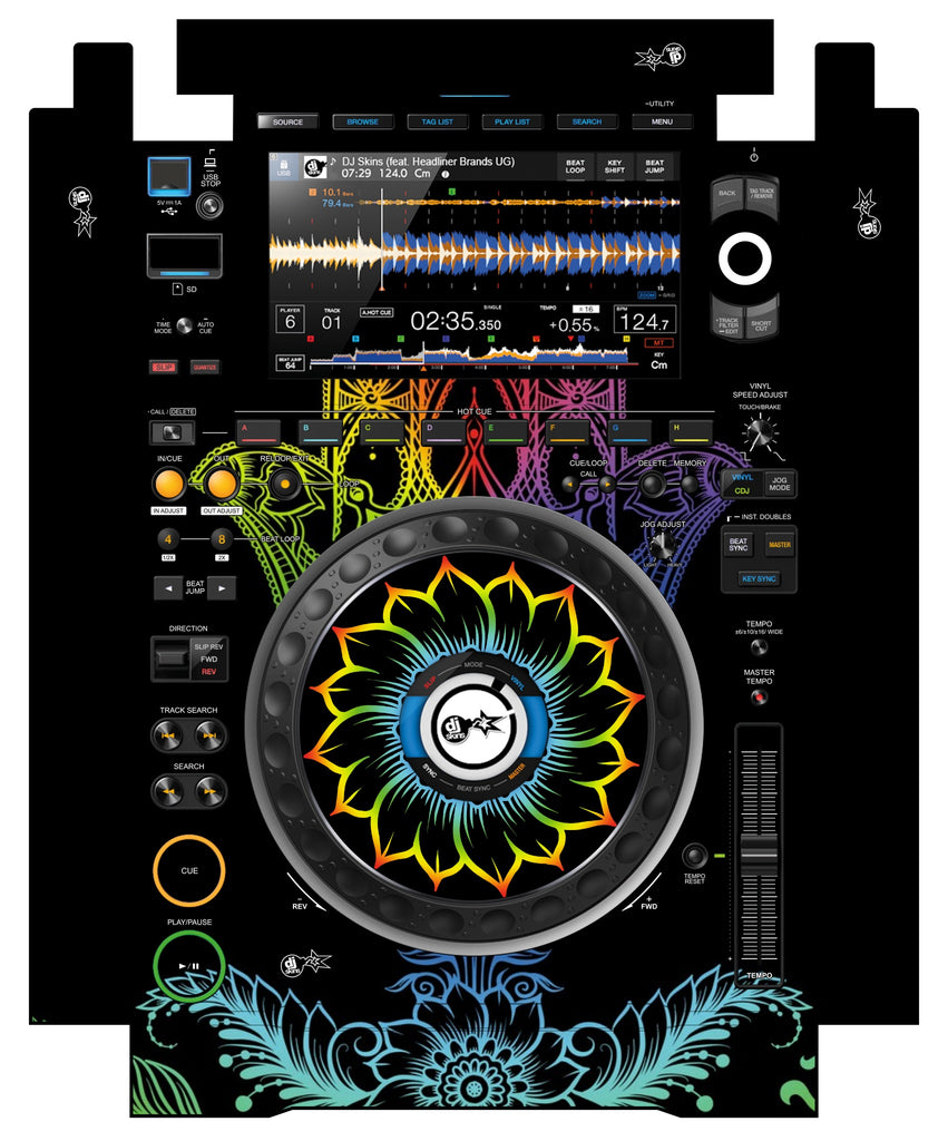 Pioneer DJ CDJ 3000 incl. SIDES Skin Henna Rainbow