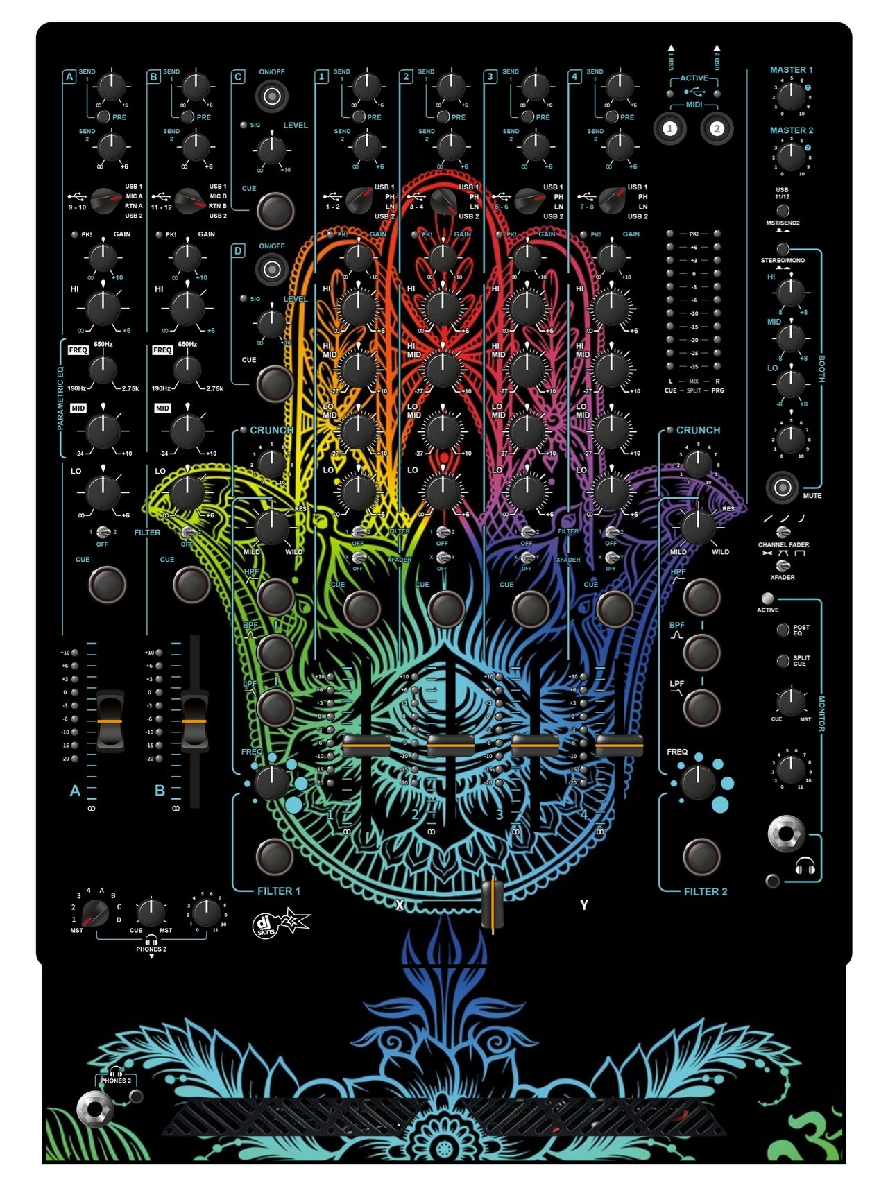 Allen and Heath XONE 96 Skin Henna Rainbow