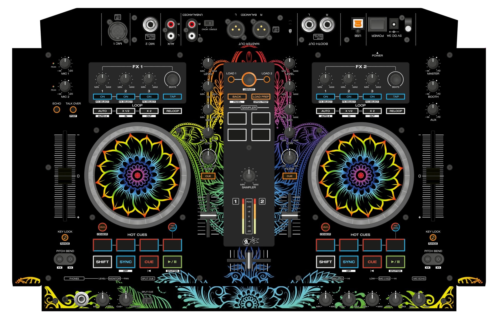 Denon DJ MC 4000 Skin Henna Rainbow