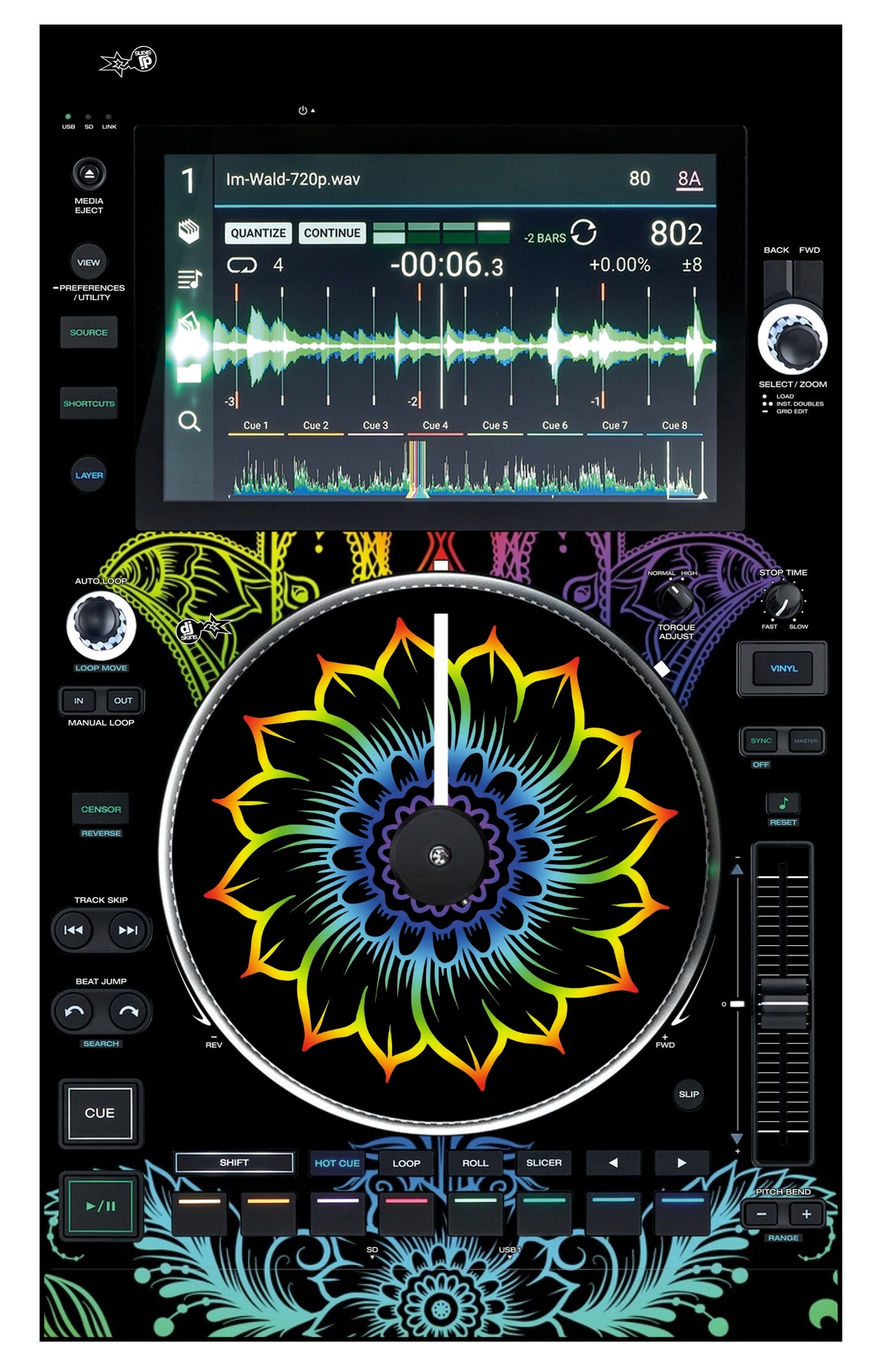 Denon DJ SC 6000 M Skin Henna Rainbow
