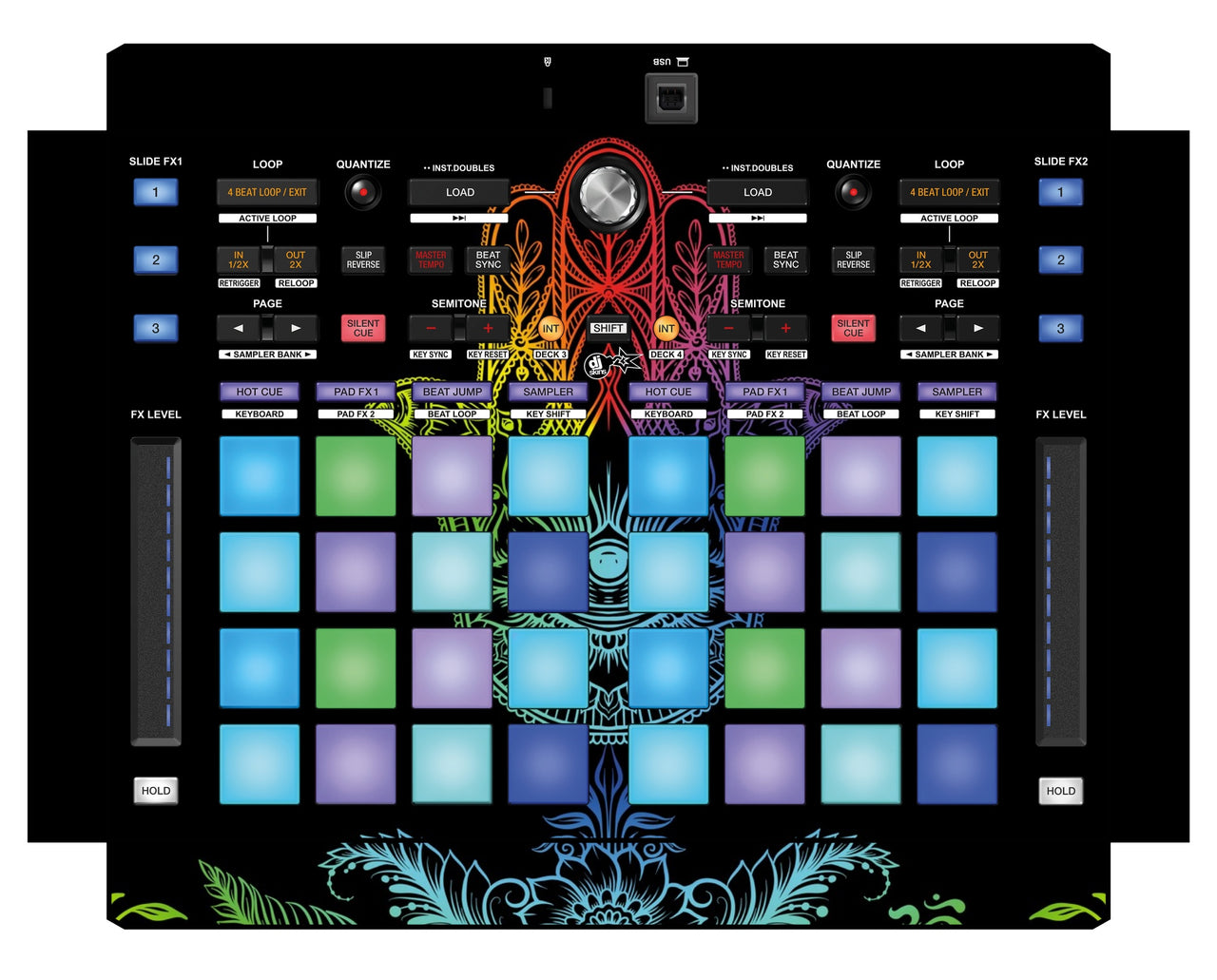 Pioneer DJ DDJ XP 1 Skin Henna Rainbow