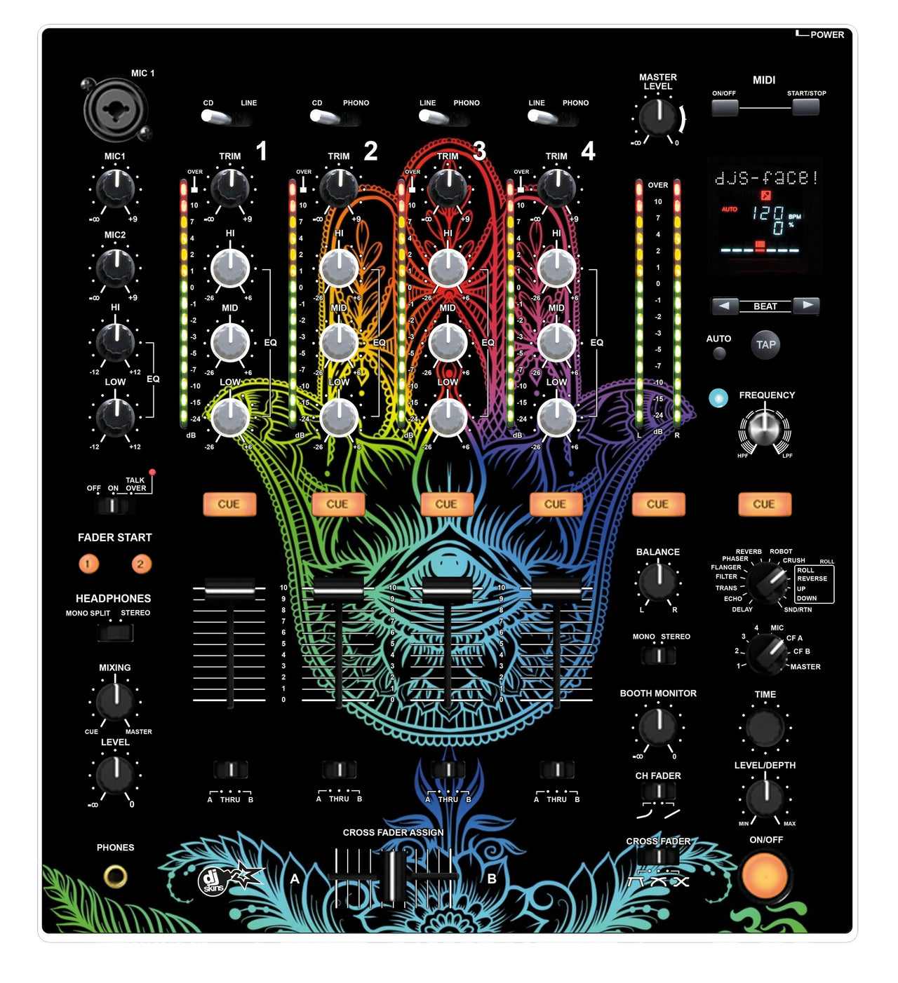 Pioneer DJ DJM 700 Skin Henna Rainbow