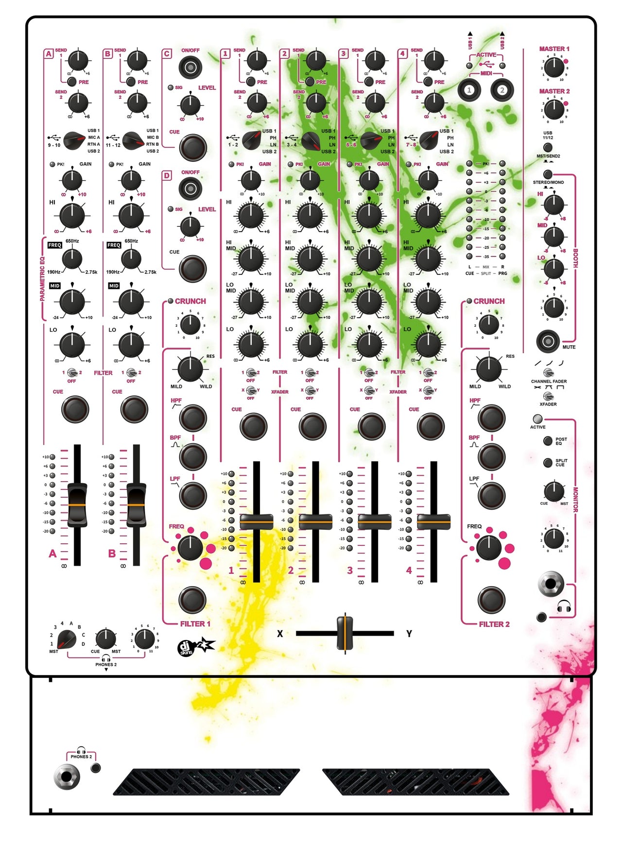 Allen and Heath XONE 96 Skin Holi in Colors