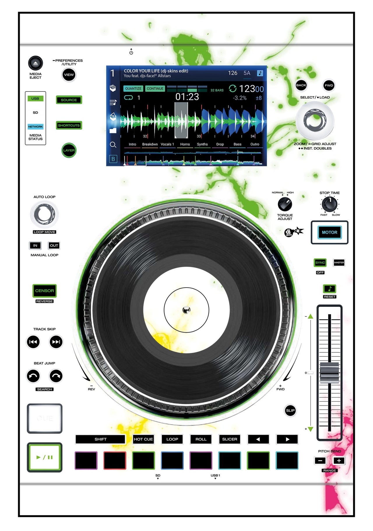Denon DJ SC 5000 M Skin Holi in Colors