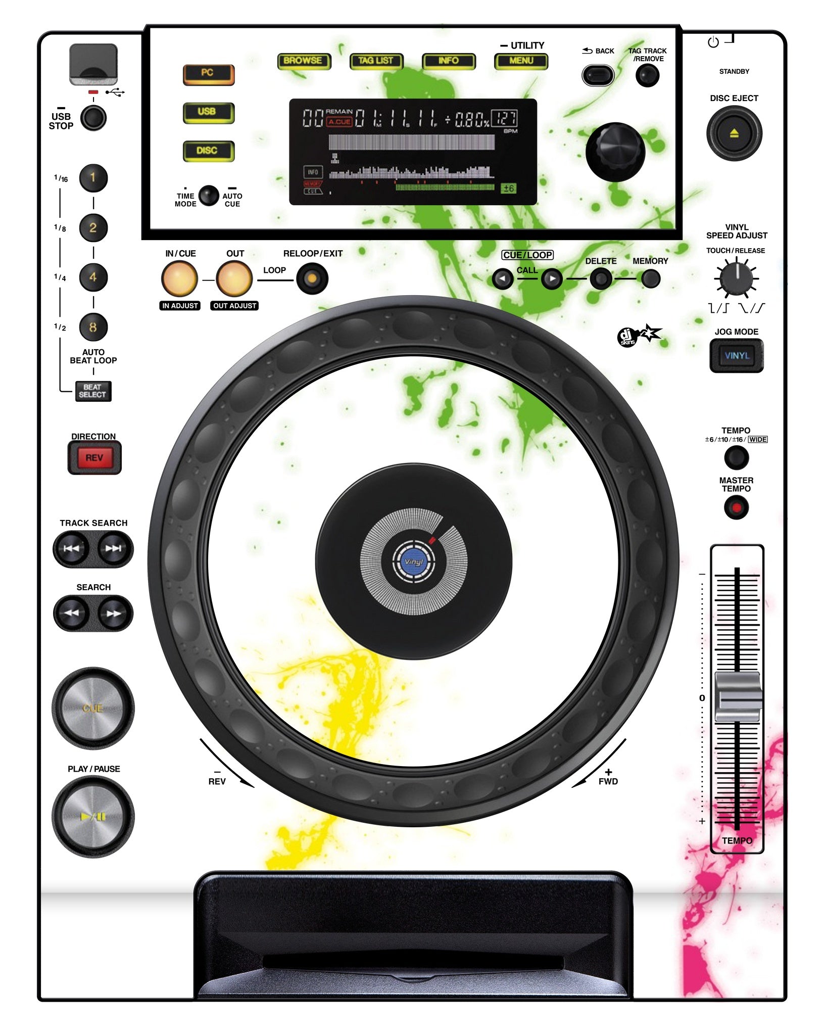 Pioneer DJ CDJ 850 Skin Holi in Colors