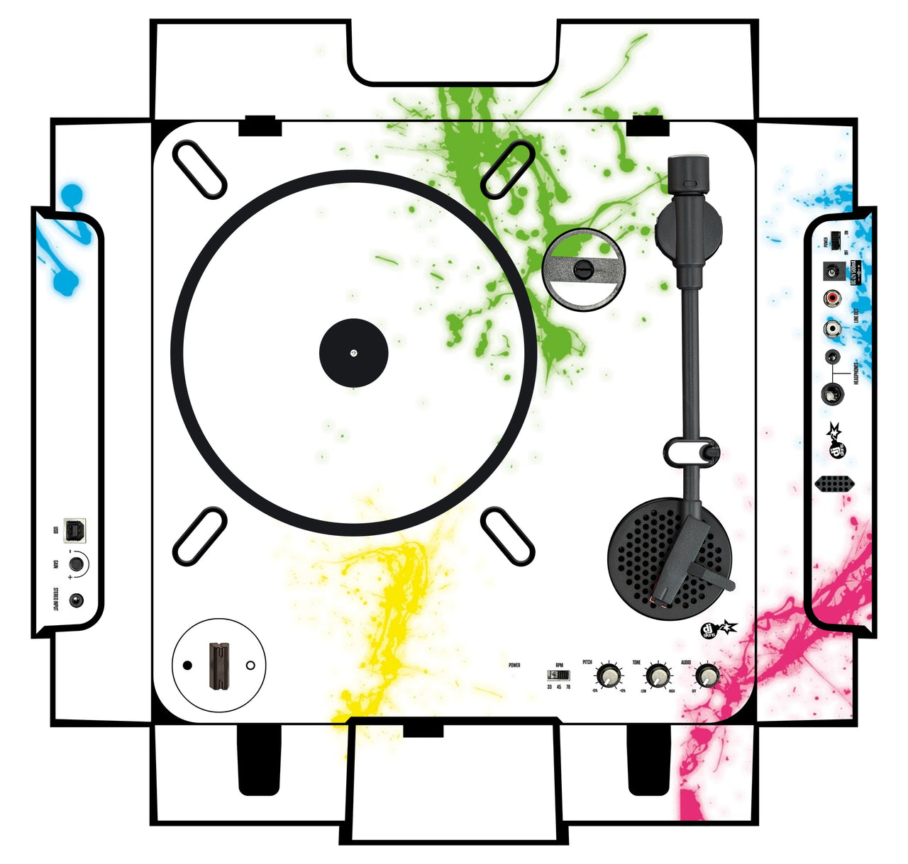 Numark PT 01 incl. Sides Skin Holi in Colors