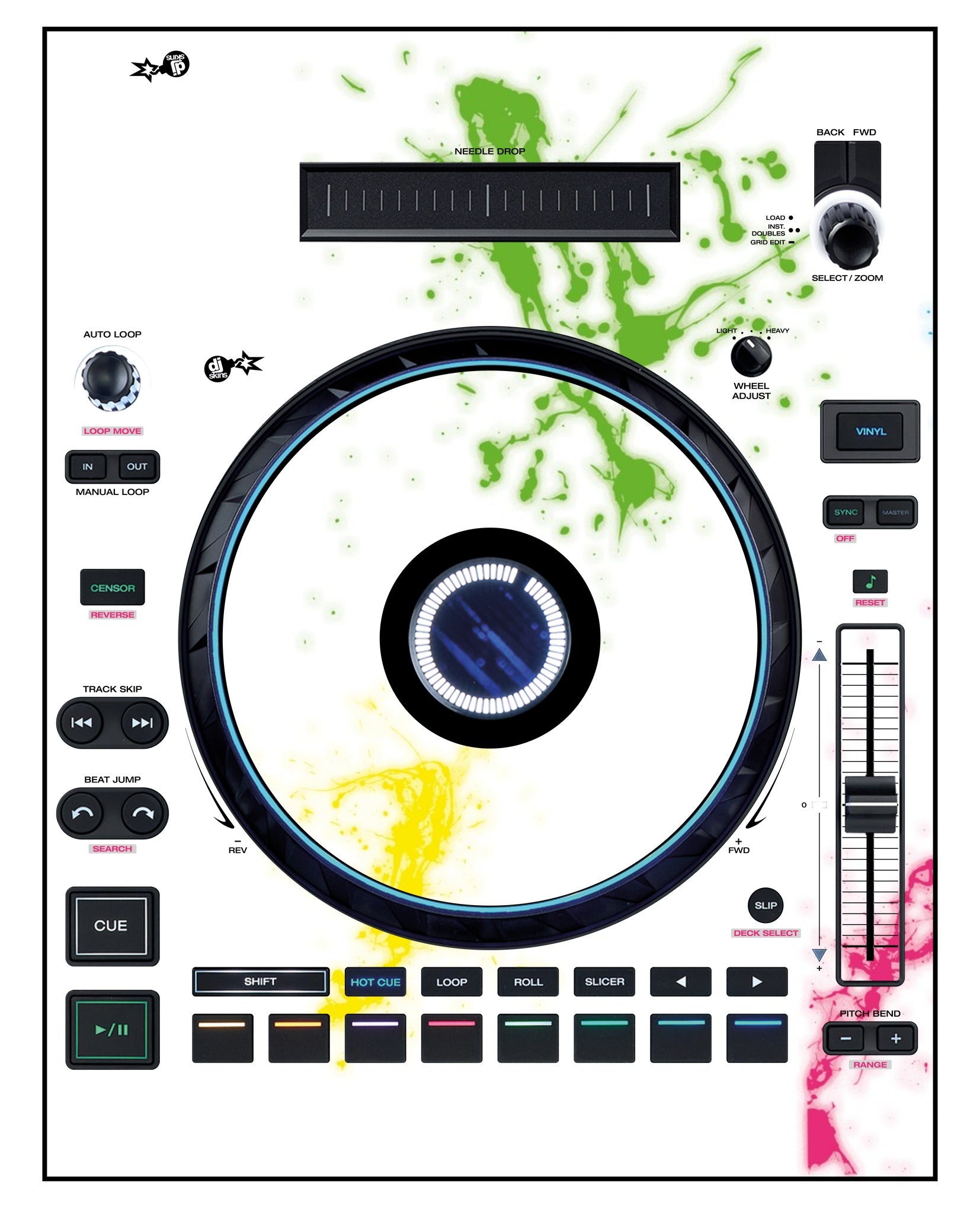 Denon DJ LC 6000 Skin Holi in Colors