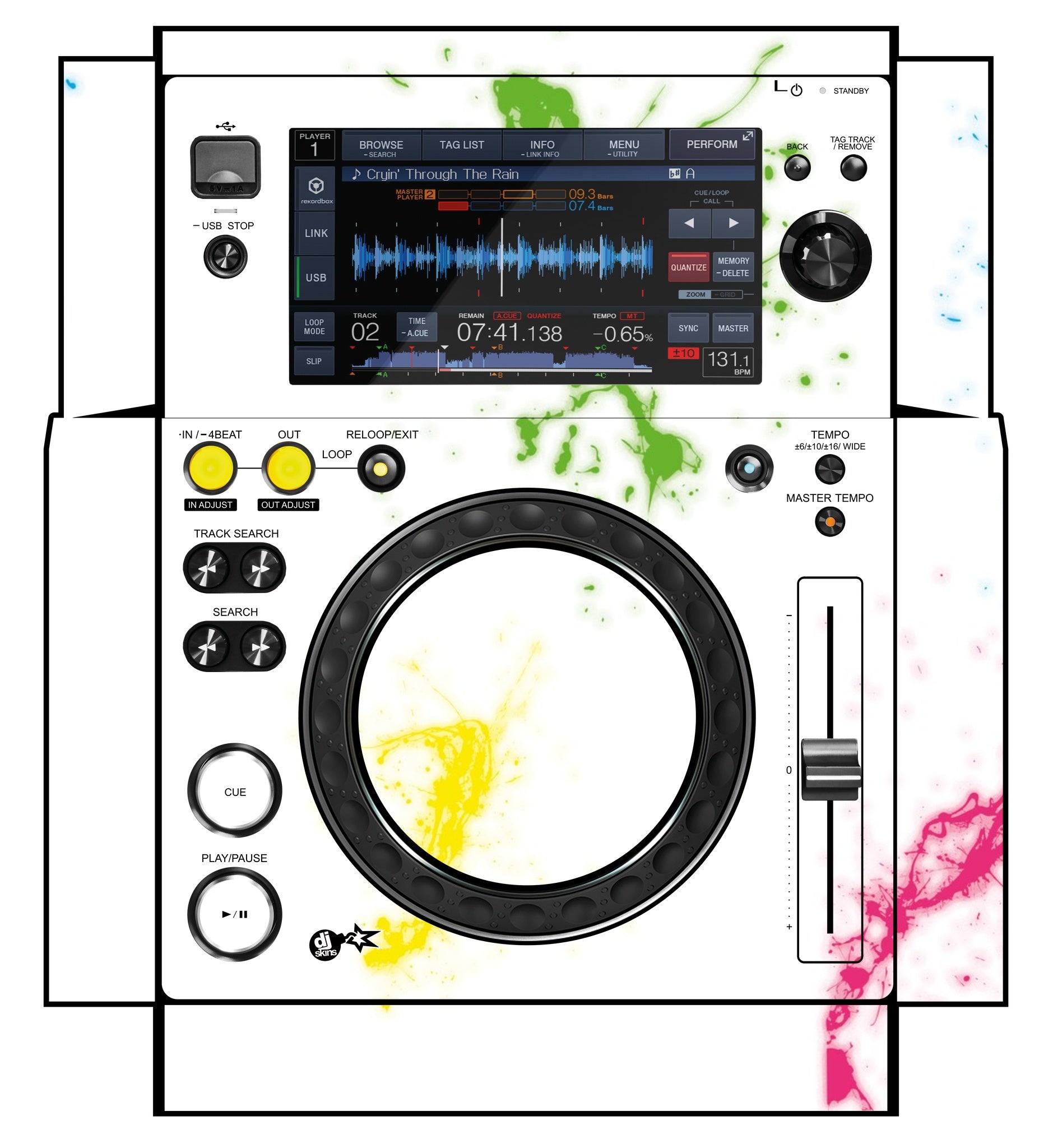 Pioneer DJ XDJ 700 Skin Holi in Colors