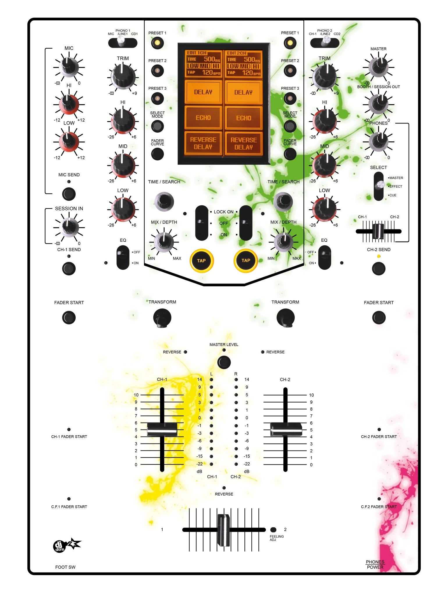 Pioneer DJ DJM 909 Skin Holi in Colors