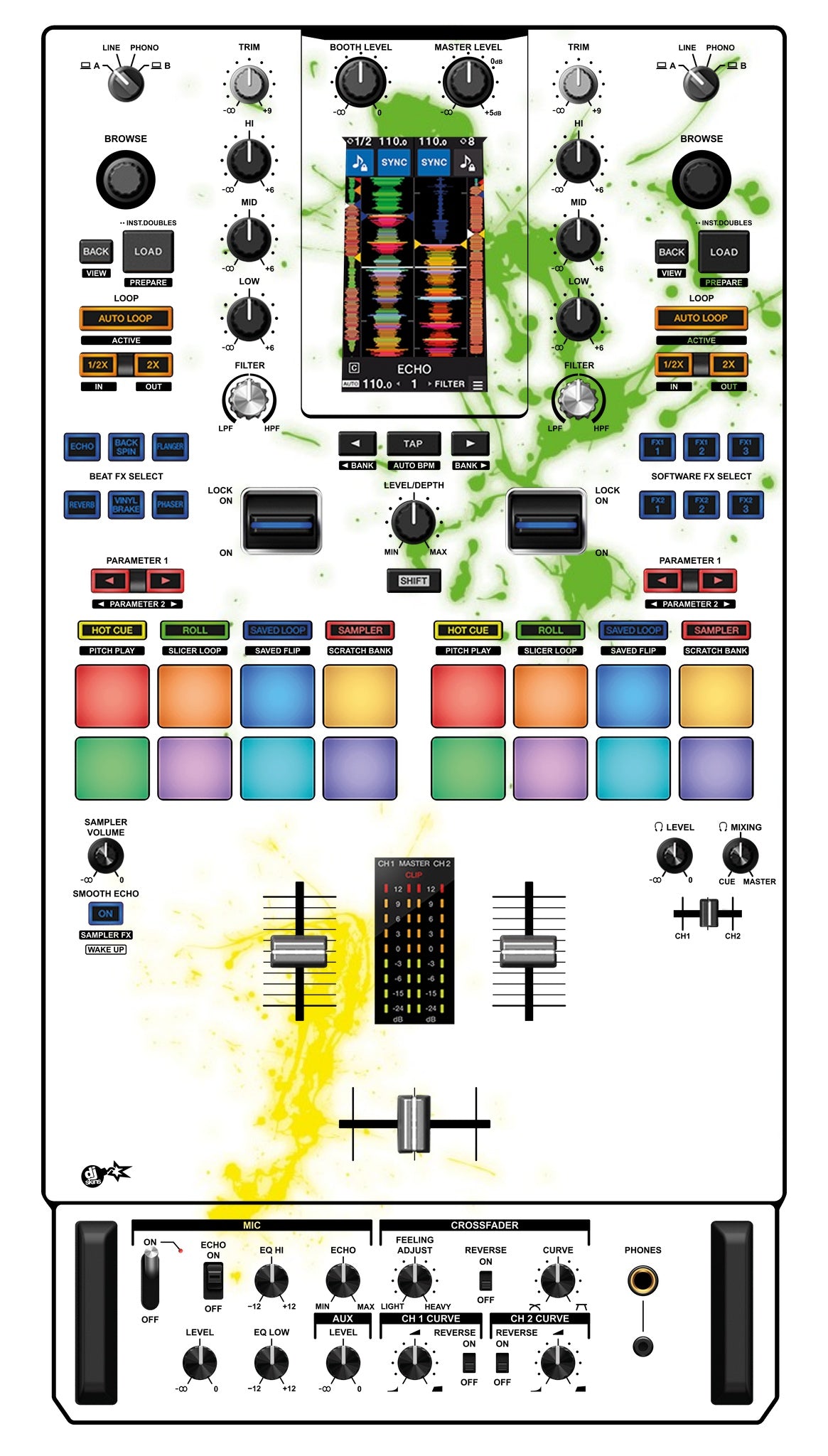 Pioneer DJ DJM S11 Skin Holi in Colors
