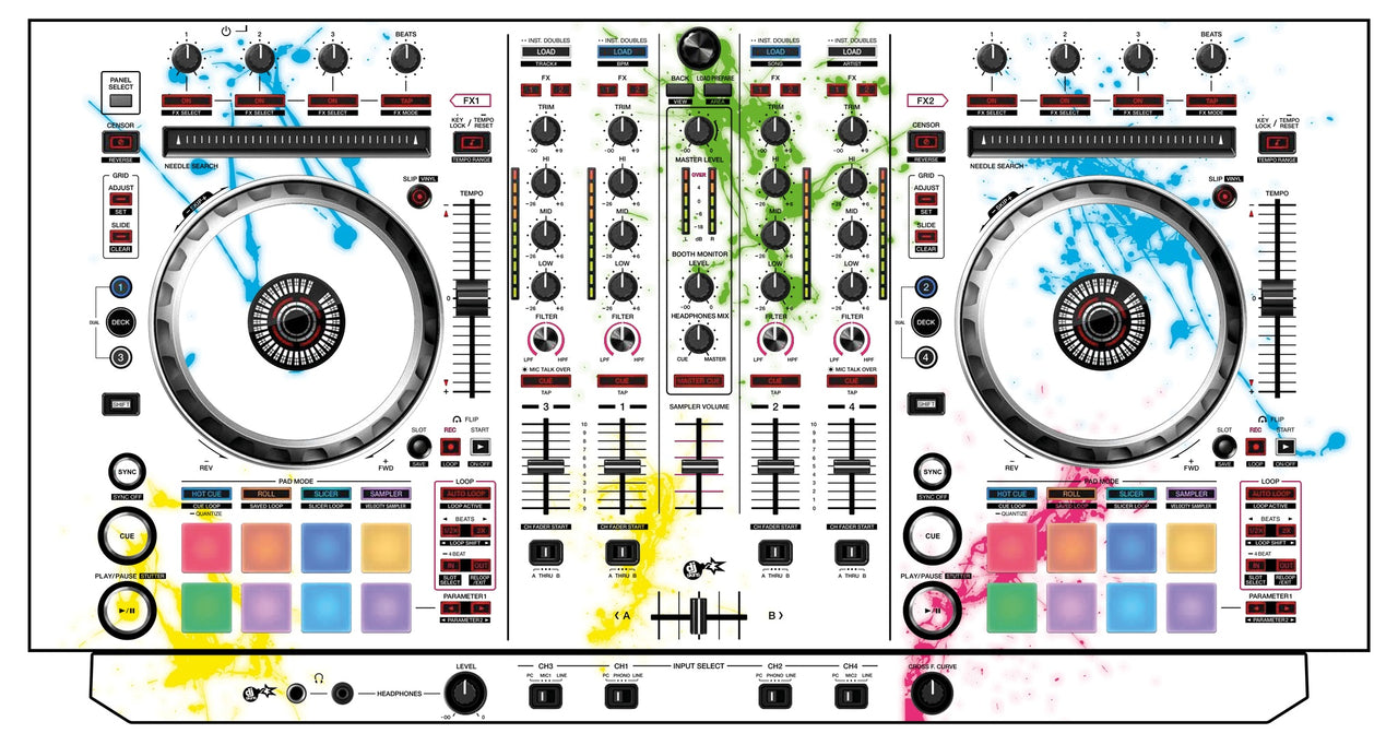 Pioneer DJ DDJ SX 2 Skin Holi in Colors