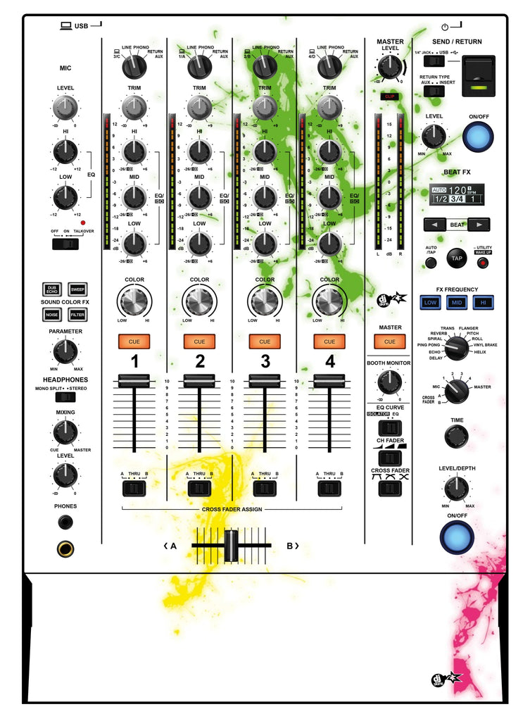 Pioneer DJ DJM 750 MK2 Skin Holi in Colors