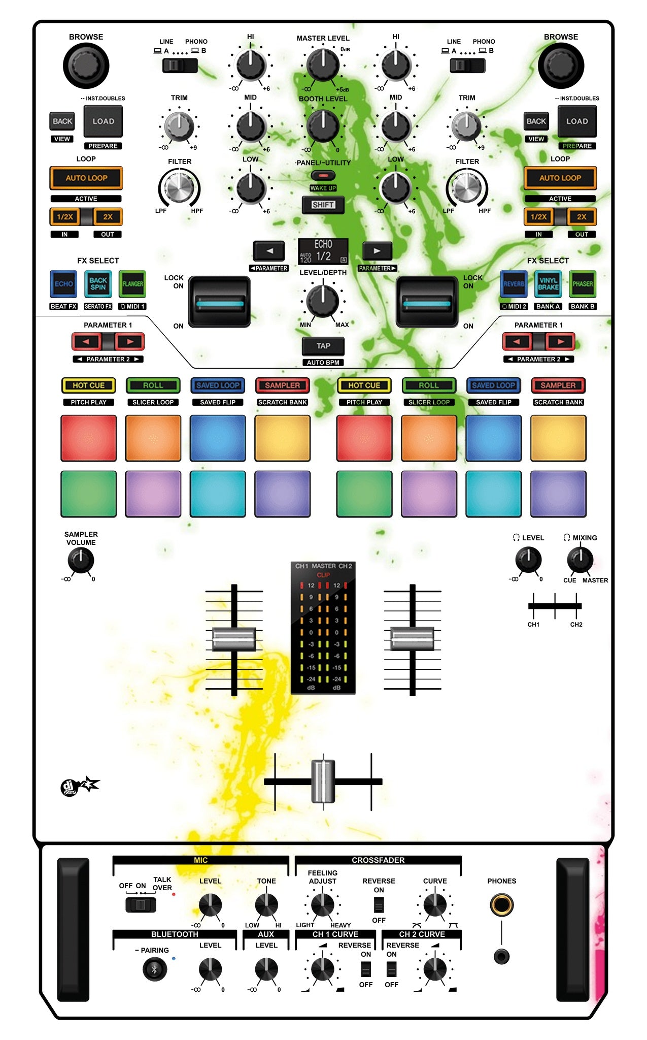 Pioneer DJ DJM S7 Skin Holi in Colors