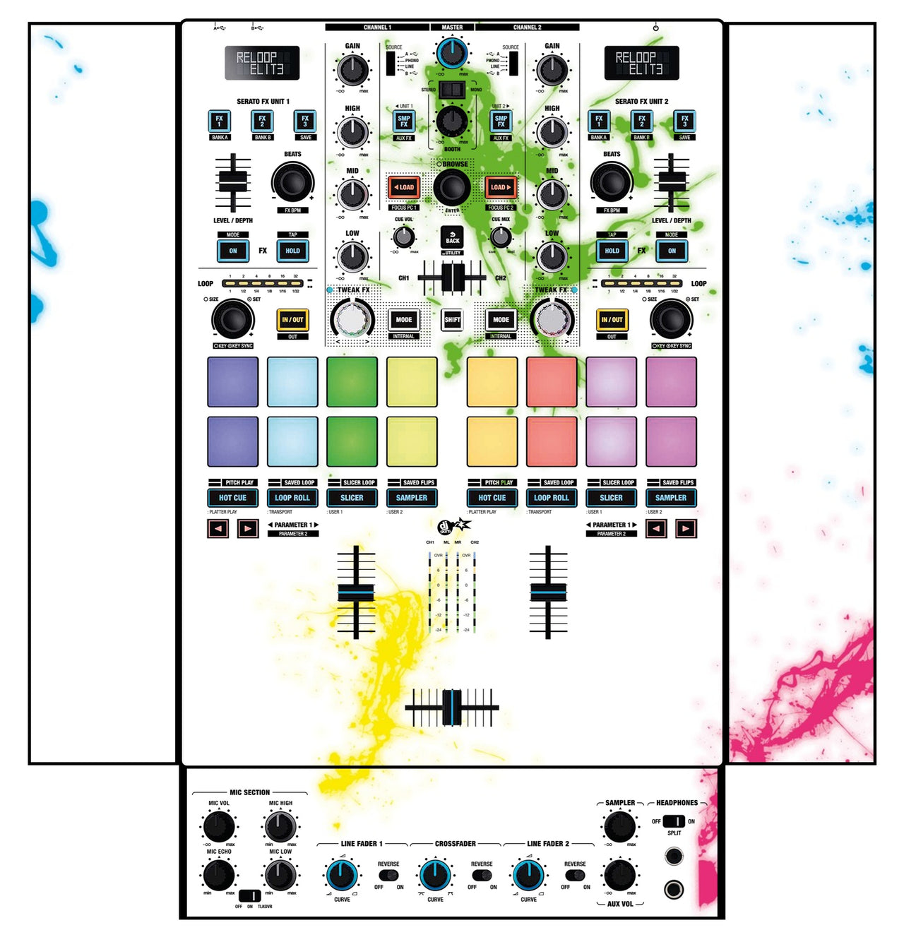Reloop Elite Skin Holi in Colors
