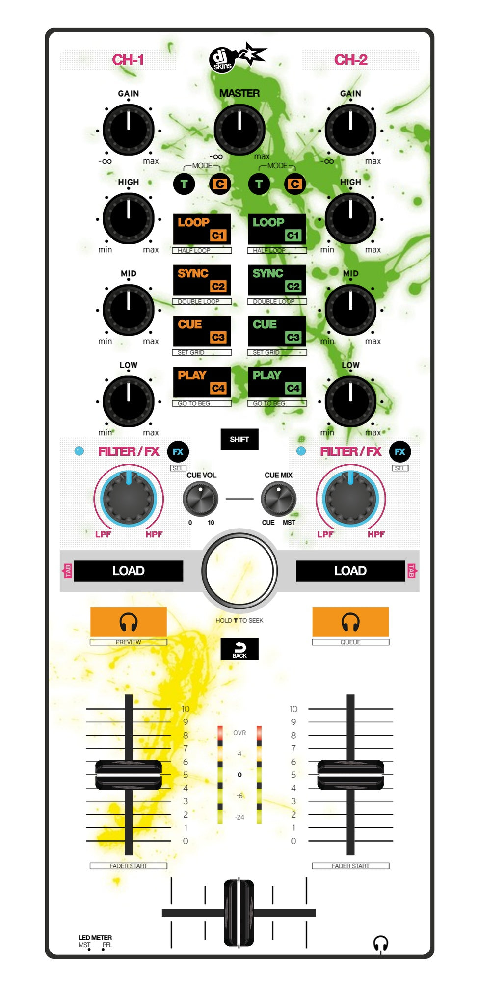Reloop Mixtour Skin Holi in Colors