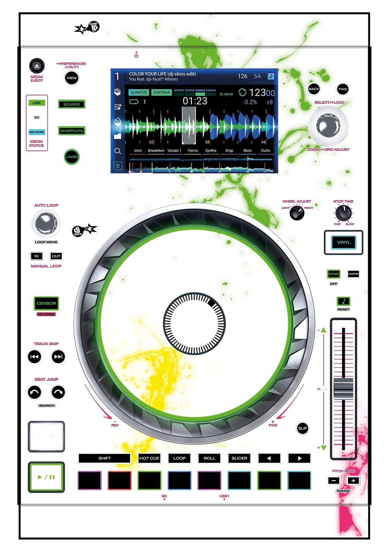 Denon DJ SC 5000 Skin Holi in Colors
