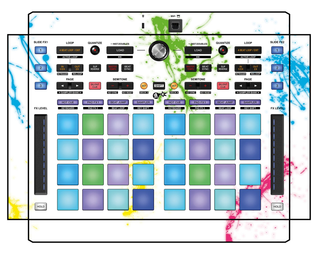 Pioneer DJ DDJ XP 1 Skin Holi in Colors
