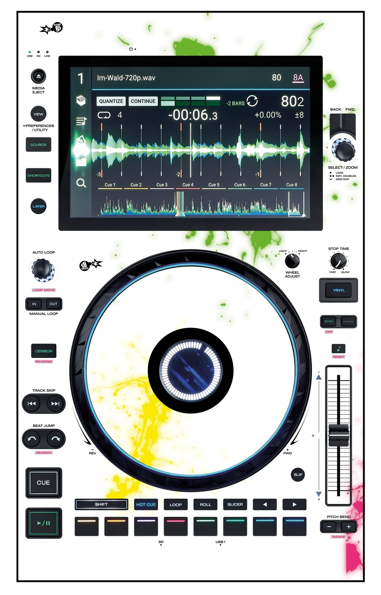 Denon DJ SC 6000 Skin Holi in Colors