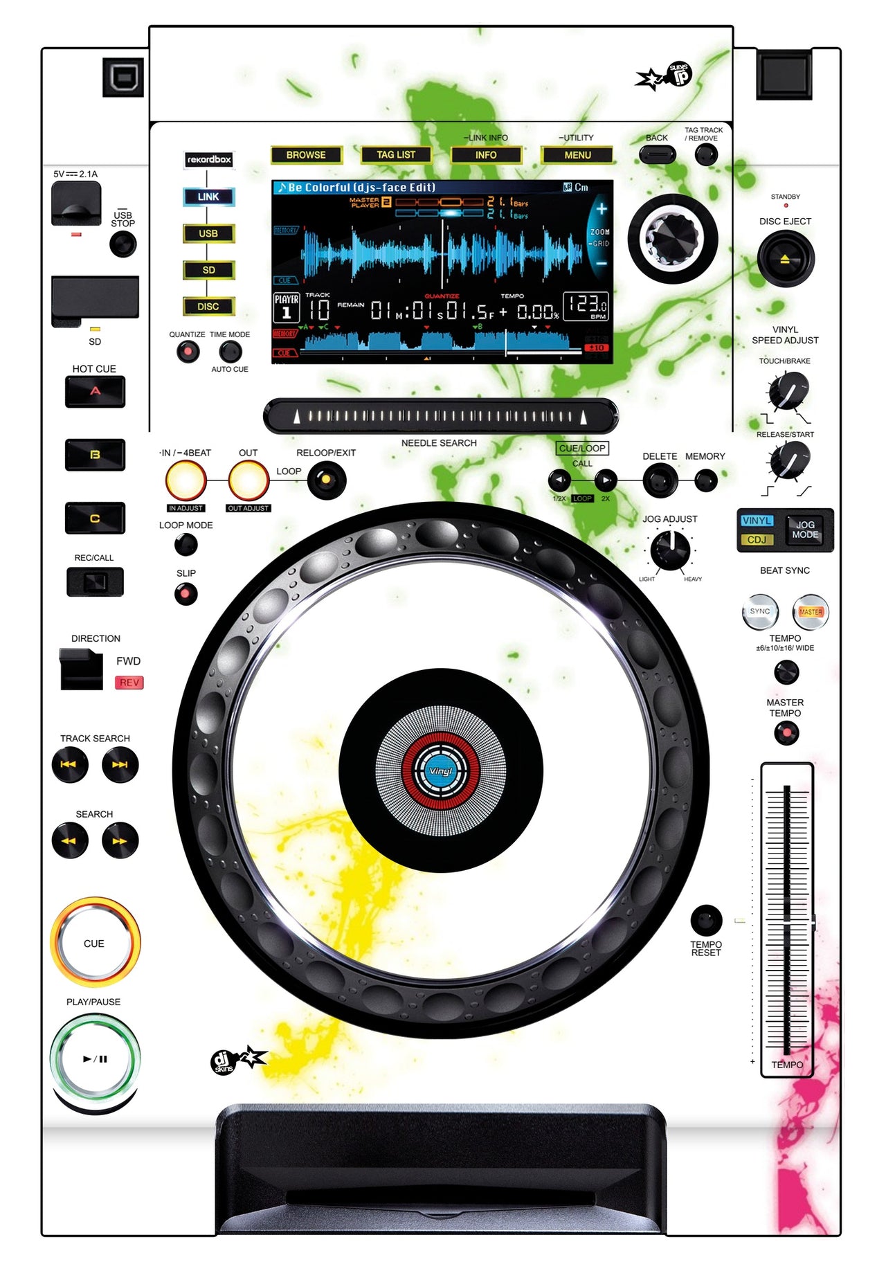 Pioneer DJ CDJ 2000 NEXUS Skin Holi in Colors
