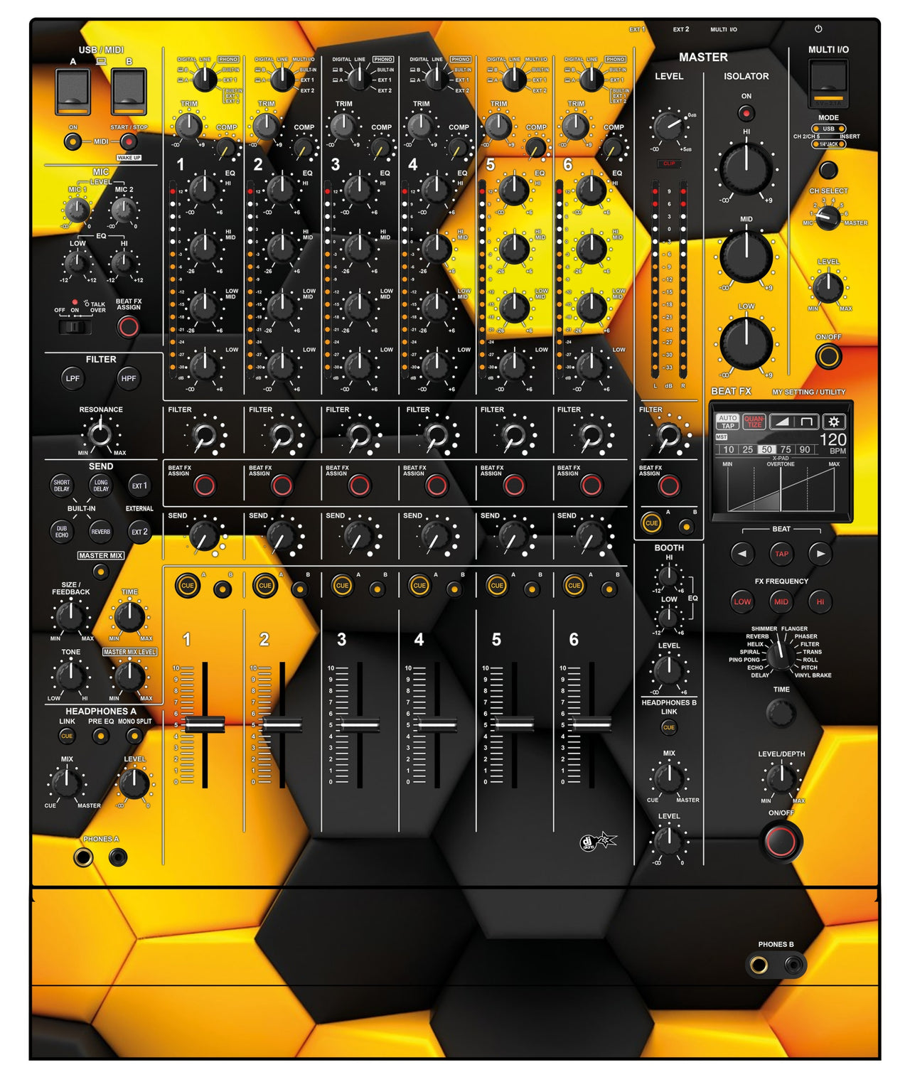 Pioneer DJ DJM V10 LF Skin Honeycomb