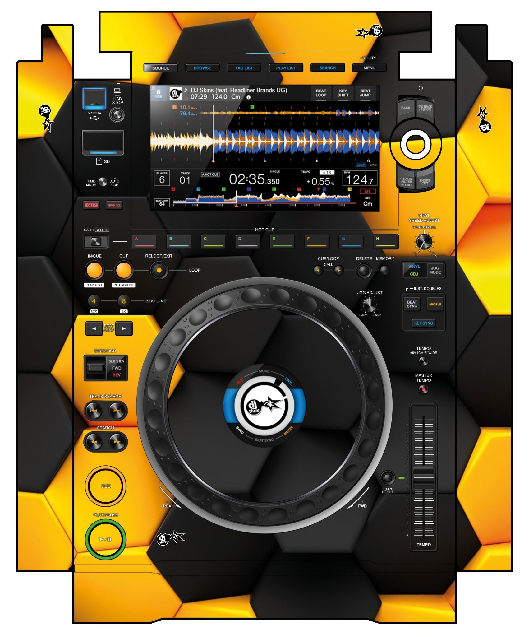 Pioneer DJ CDJ 3000 incl. SIDES Skin Honeycomb