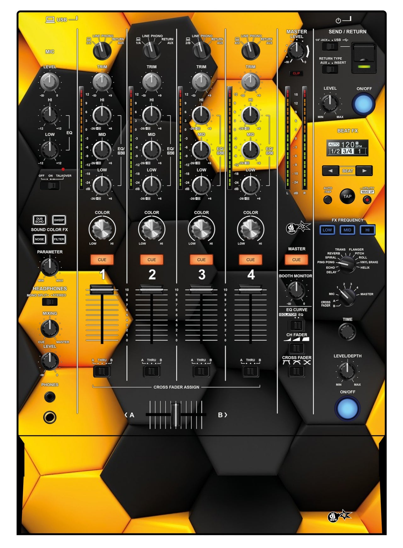 Pioneer DJ DJM 750 MK2 Skin Honeycomb