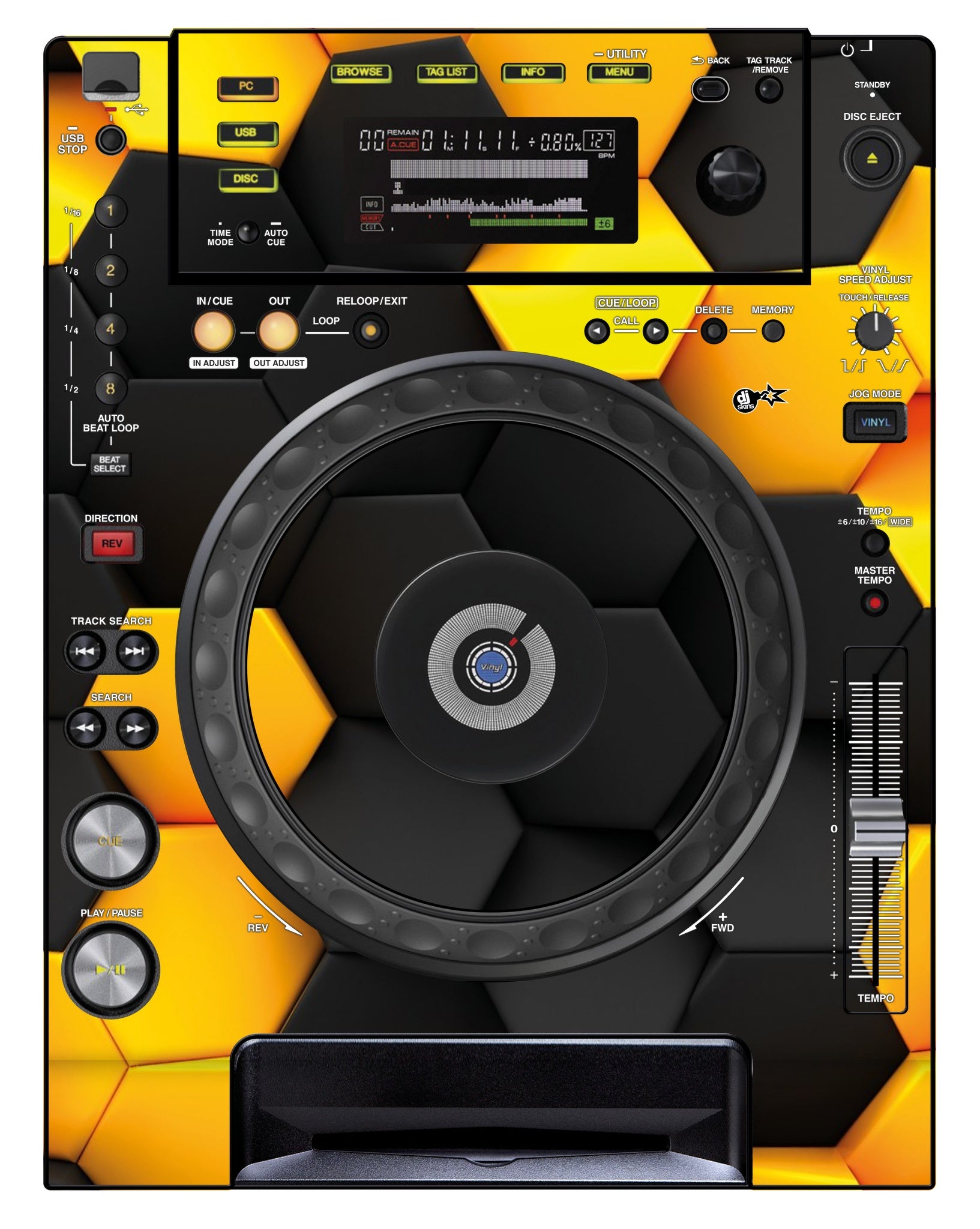 Pioneer DJ CDJ 850 Skin Honeycomb