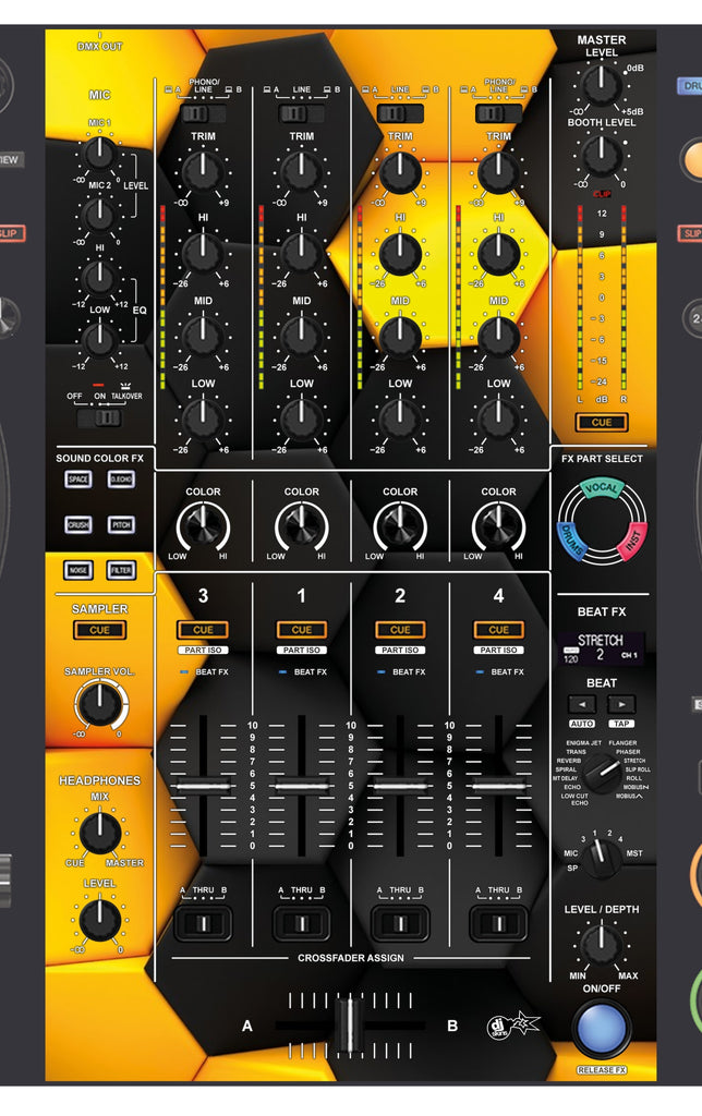 Pioneer DJ DDJ FLX10 MIXER Skin Honeycomb