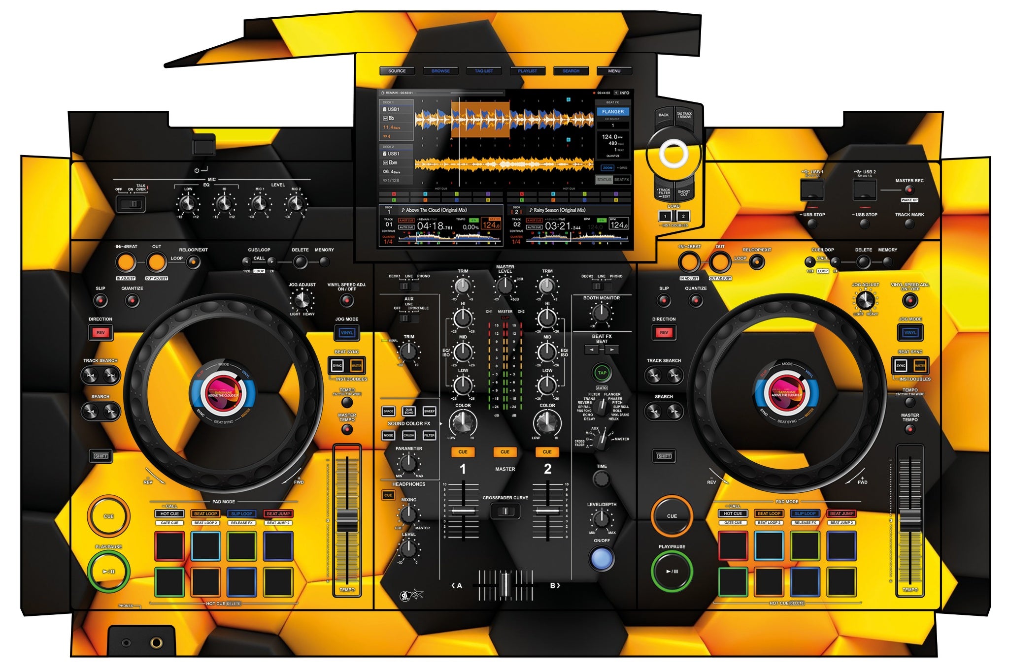 Pioneer DJ XDJ RX 3 Skin Honeycomb
