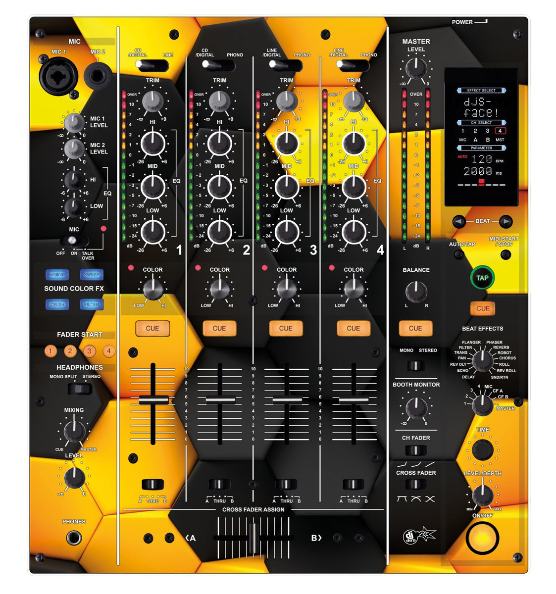 Pioneer DJ DJM 2000 Skin Conflict Yellow main image 0