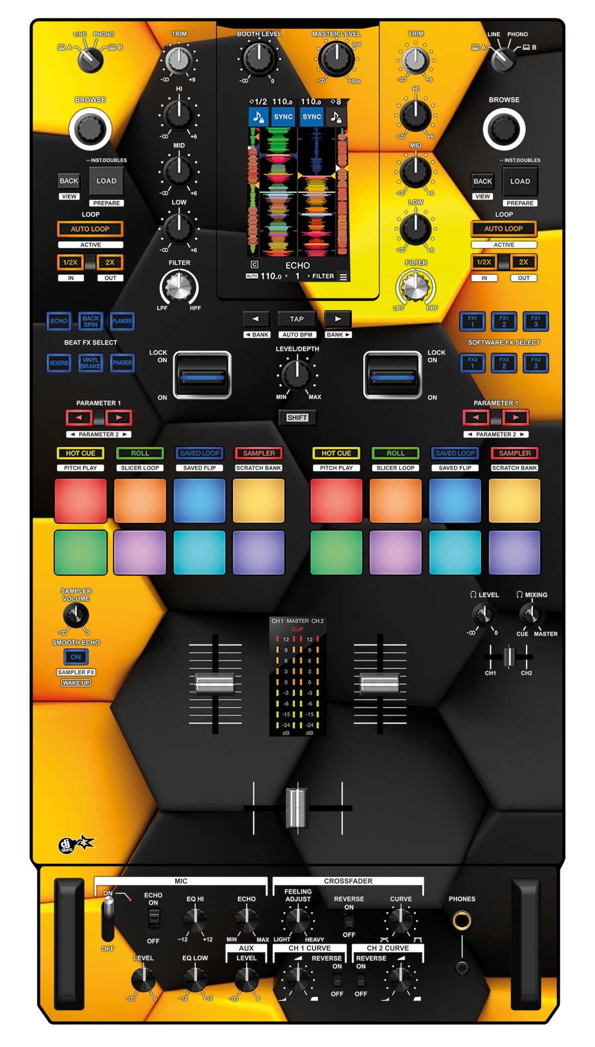 Pioneer DJ DJM S11 Skin Honeycomb