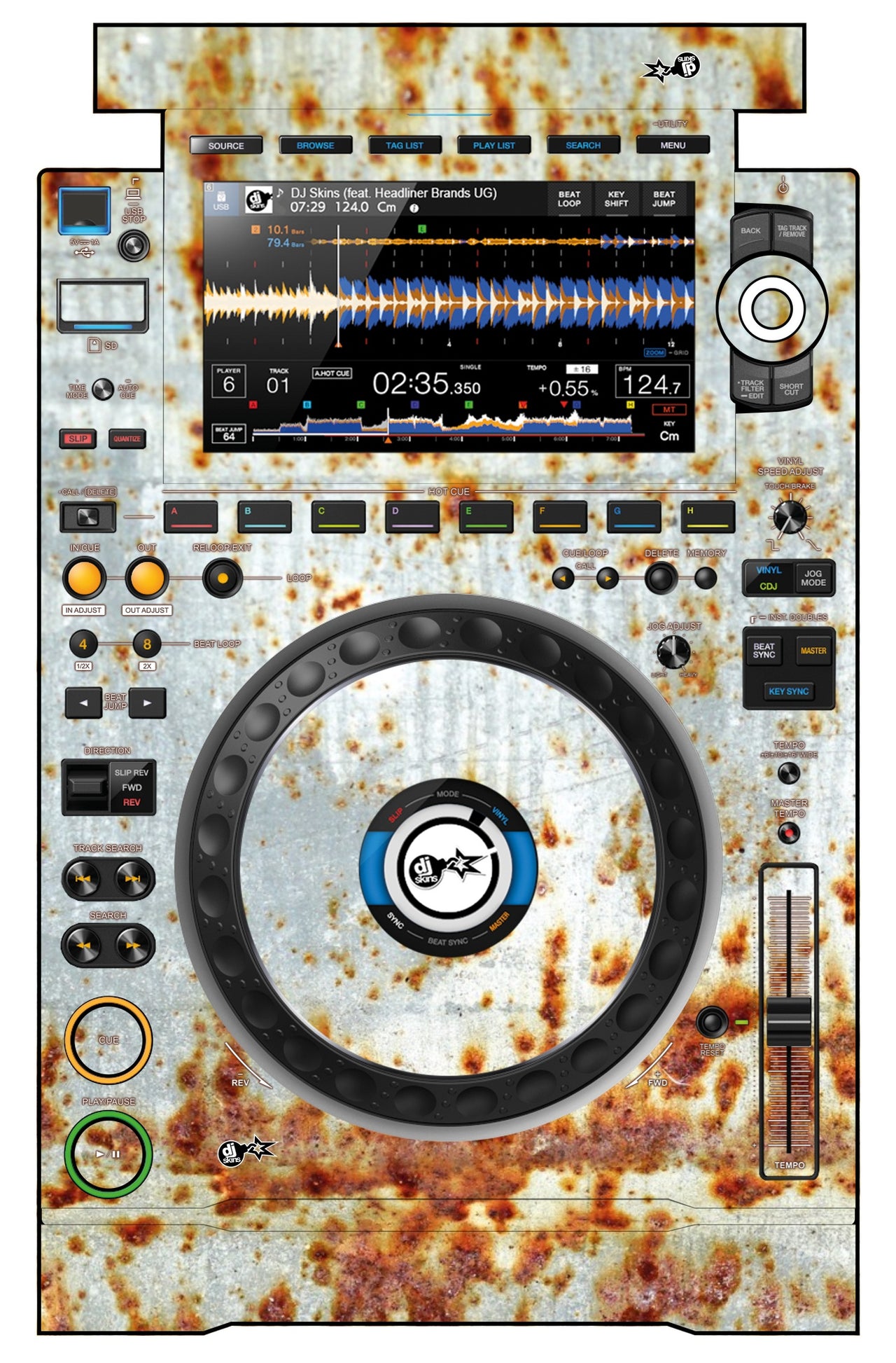 Pioneer DJ CDJ 3000 Skin In-Rust-Rial