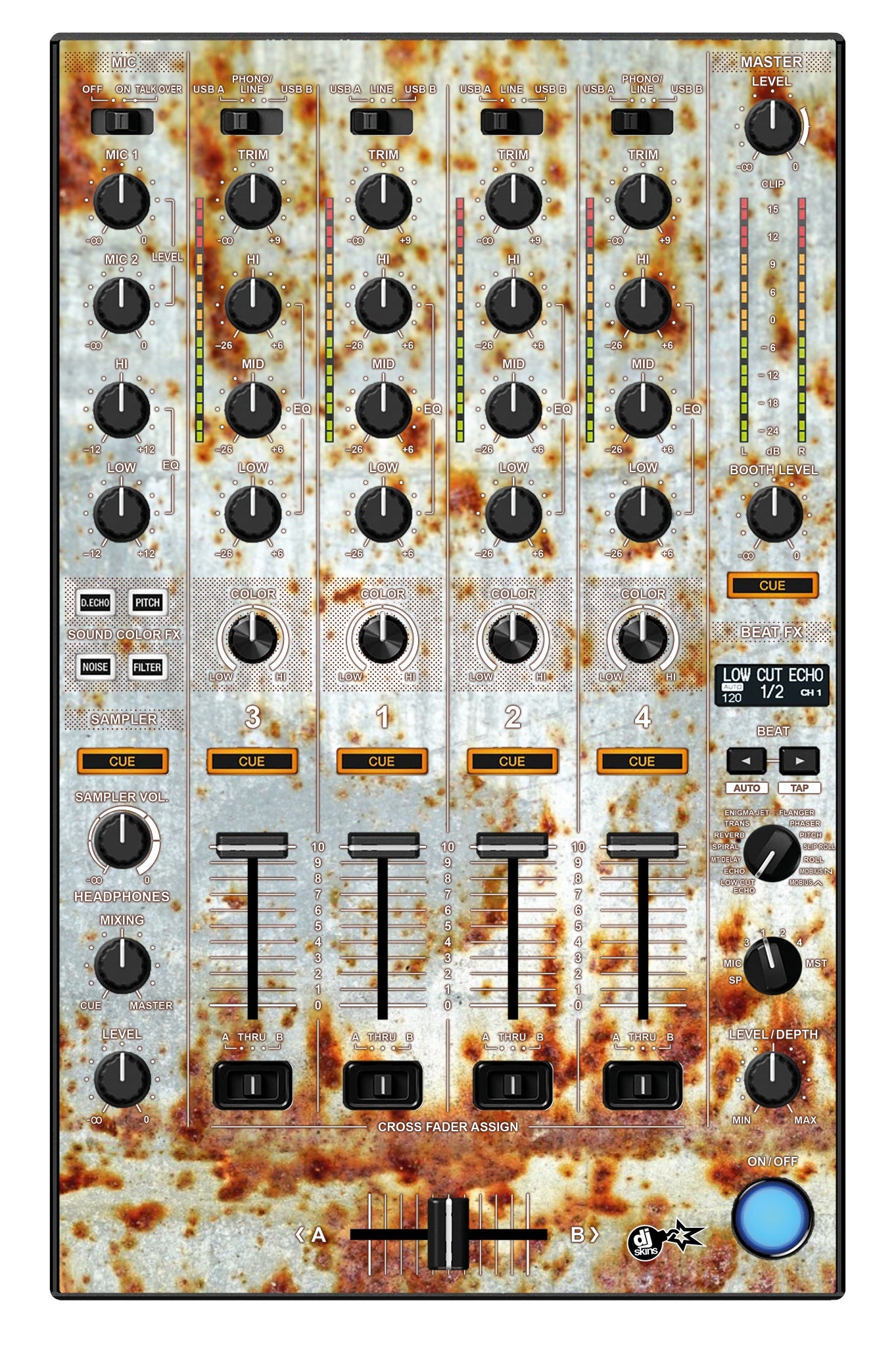 Pioneer DJ DDJ 1000 SRT MIXER Skin In-Rust-Rial