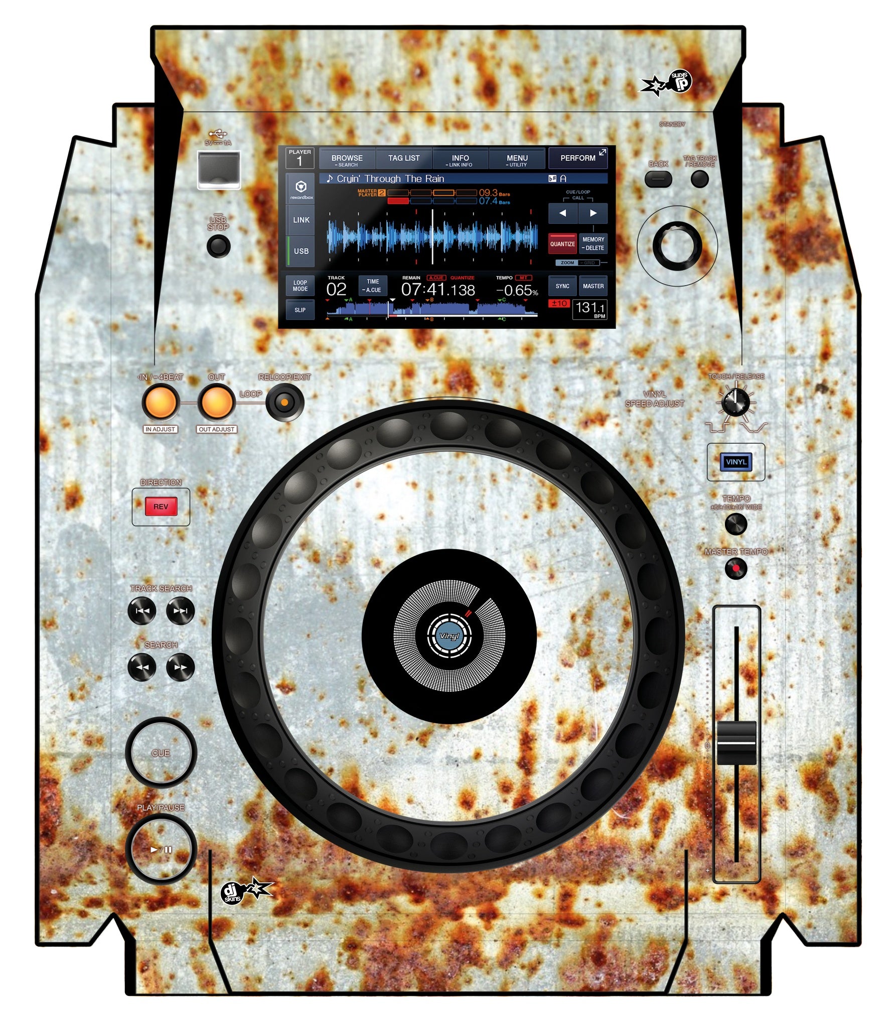 Pioneer DJ XDJ 1000 Skin In-Rust-Rial