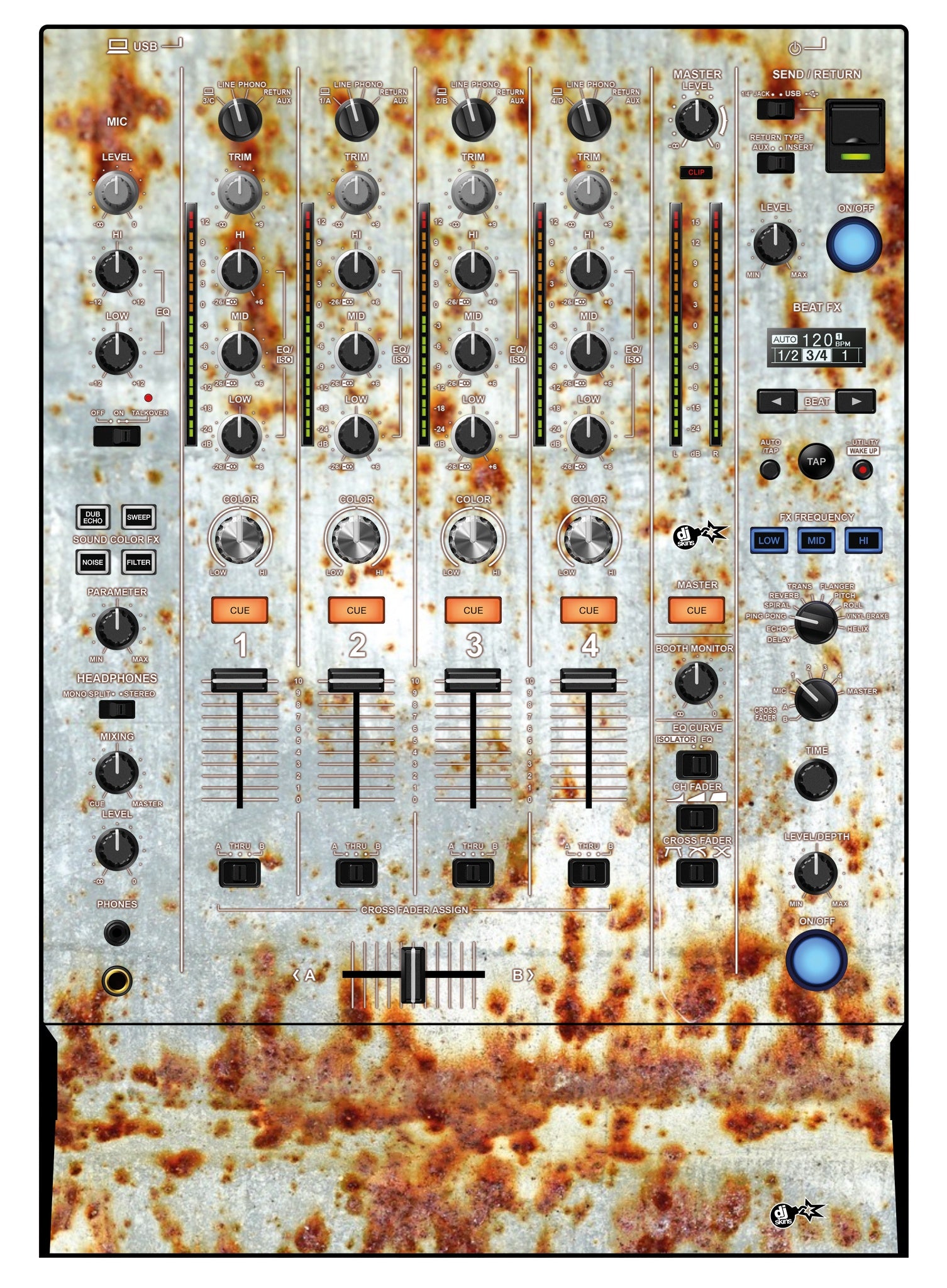 Pioneer DJ DJM 750 MK2 Skin In-Rust-Rial