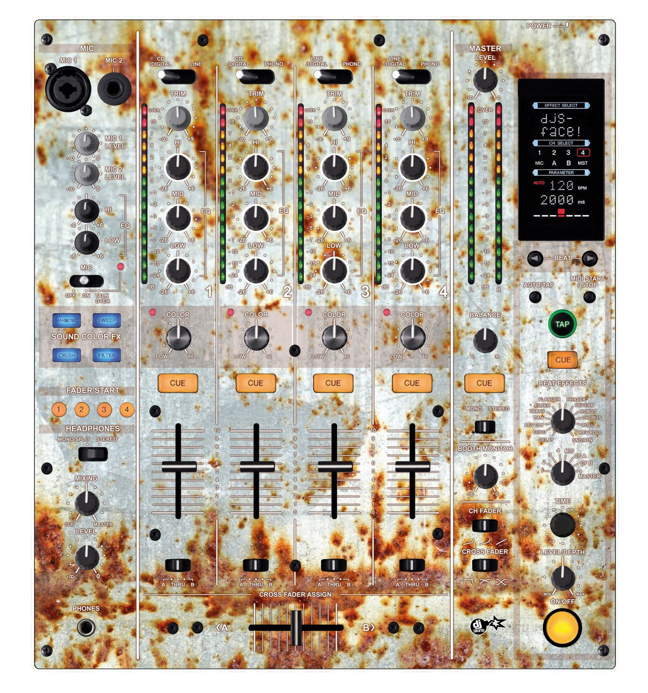 Pioneer DJ DJM 800 Skin In-Rust-Rial