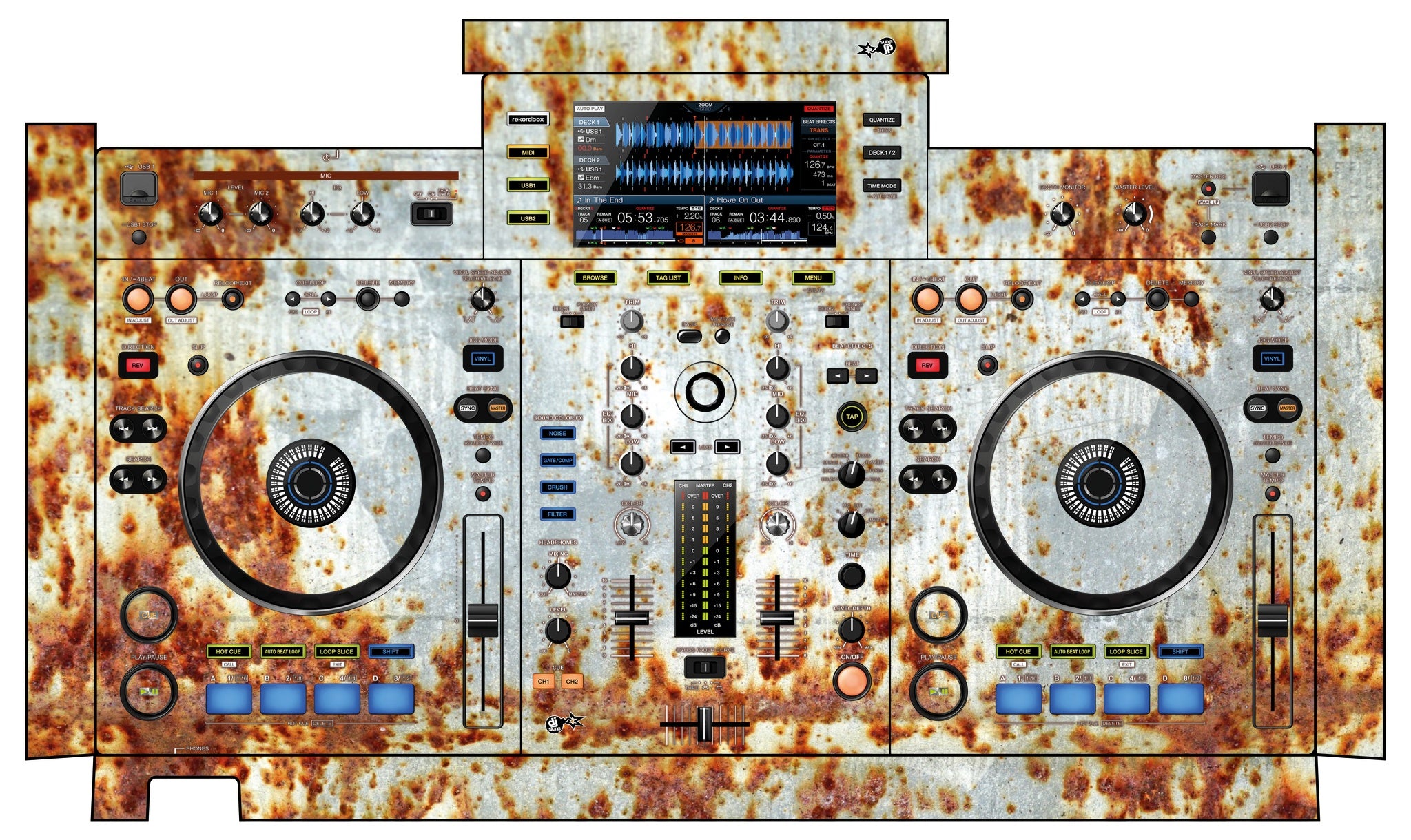 Pioneer DJ XDJ RX Skin In-Rust-Rial